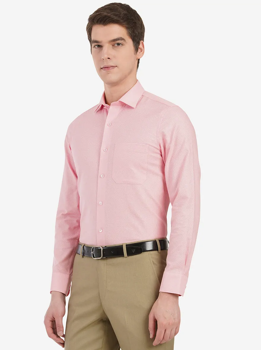 Pastel Rose Dobby Slim Fit Formal Shirt | JadeBlue