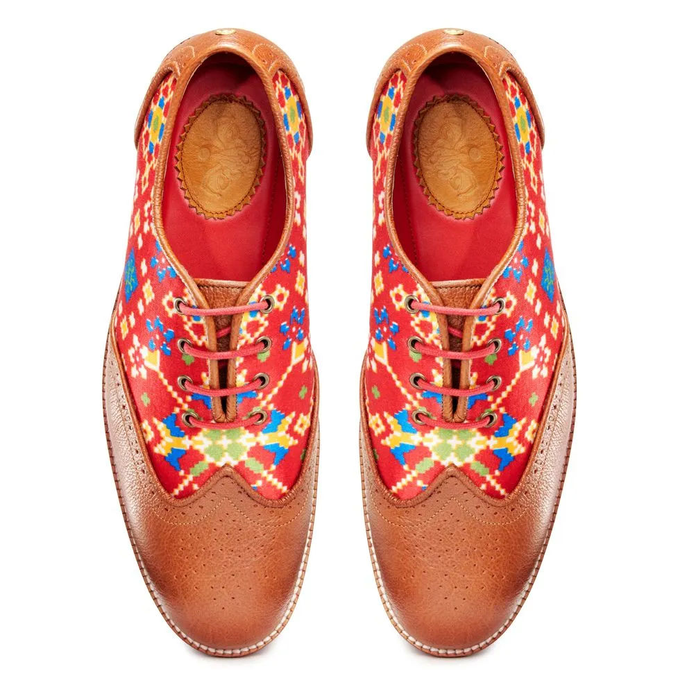 Patola Brogues Men – Crimson