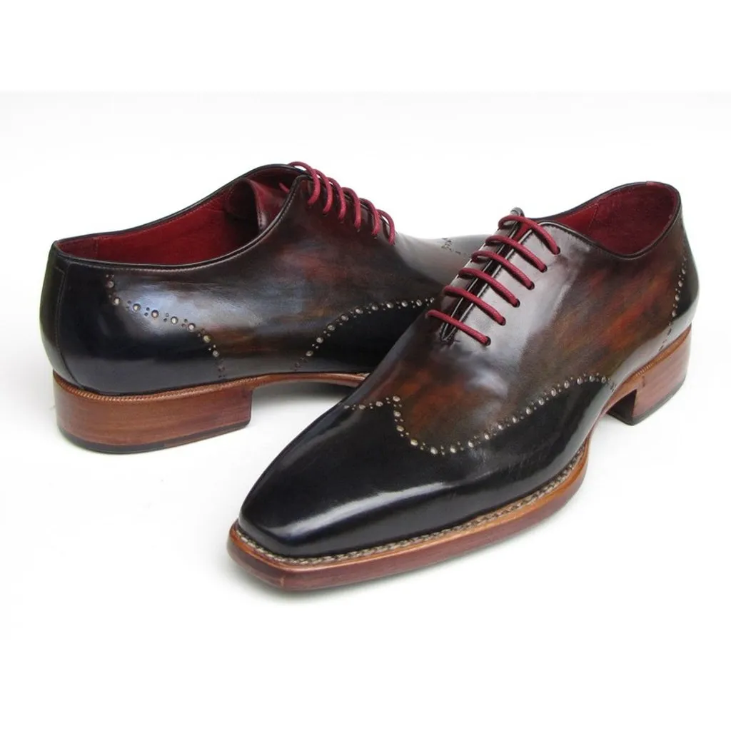 Paul Parkman Men's Wingtip Oxford Goodyear Welted Navy Red Black (ID#081-MIX)