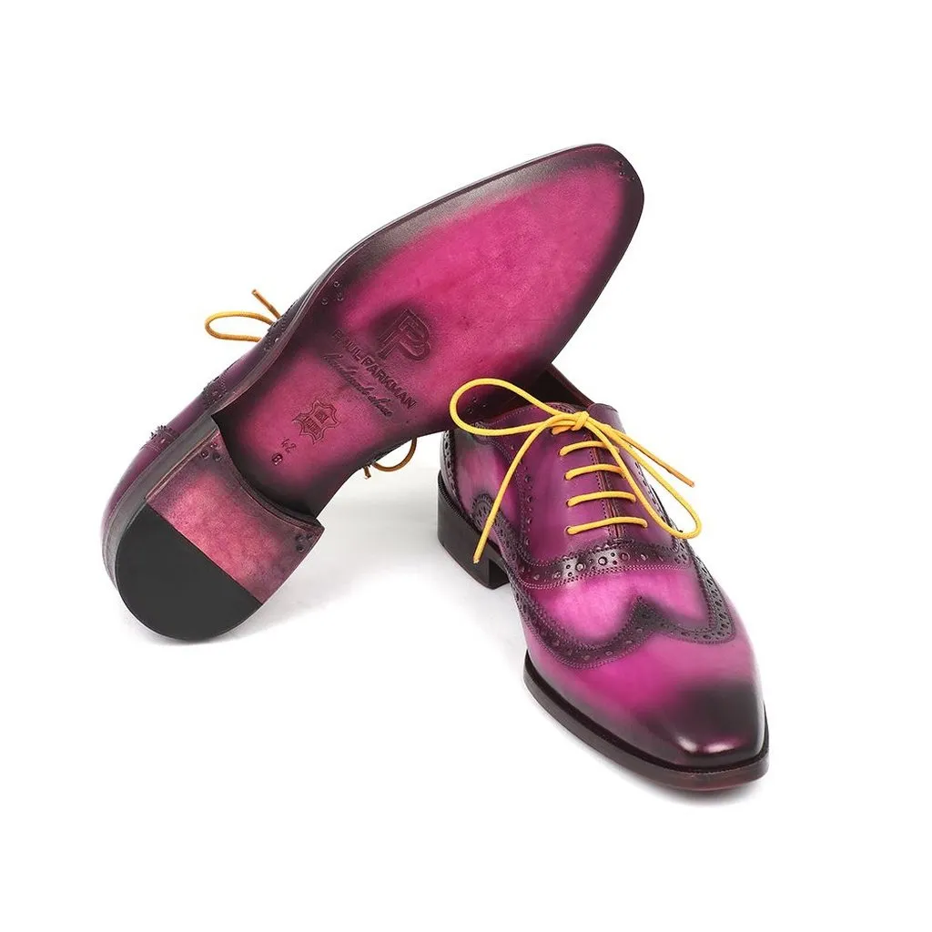 Paul Parkman Men's Wingtip Oxfords Lilac Handpainted Calfskin (ID#228-LIL)