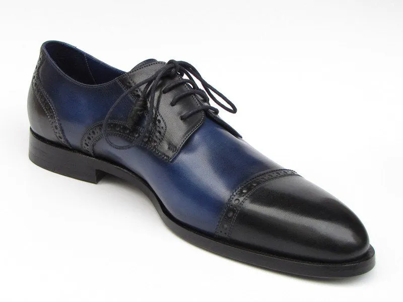 Paul Parkman Parliament Blue Derby Shoes Leather Upper And Leather Sole