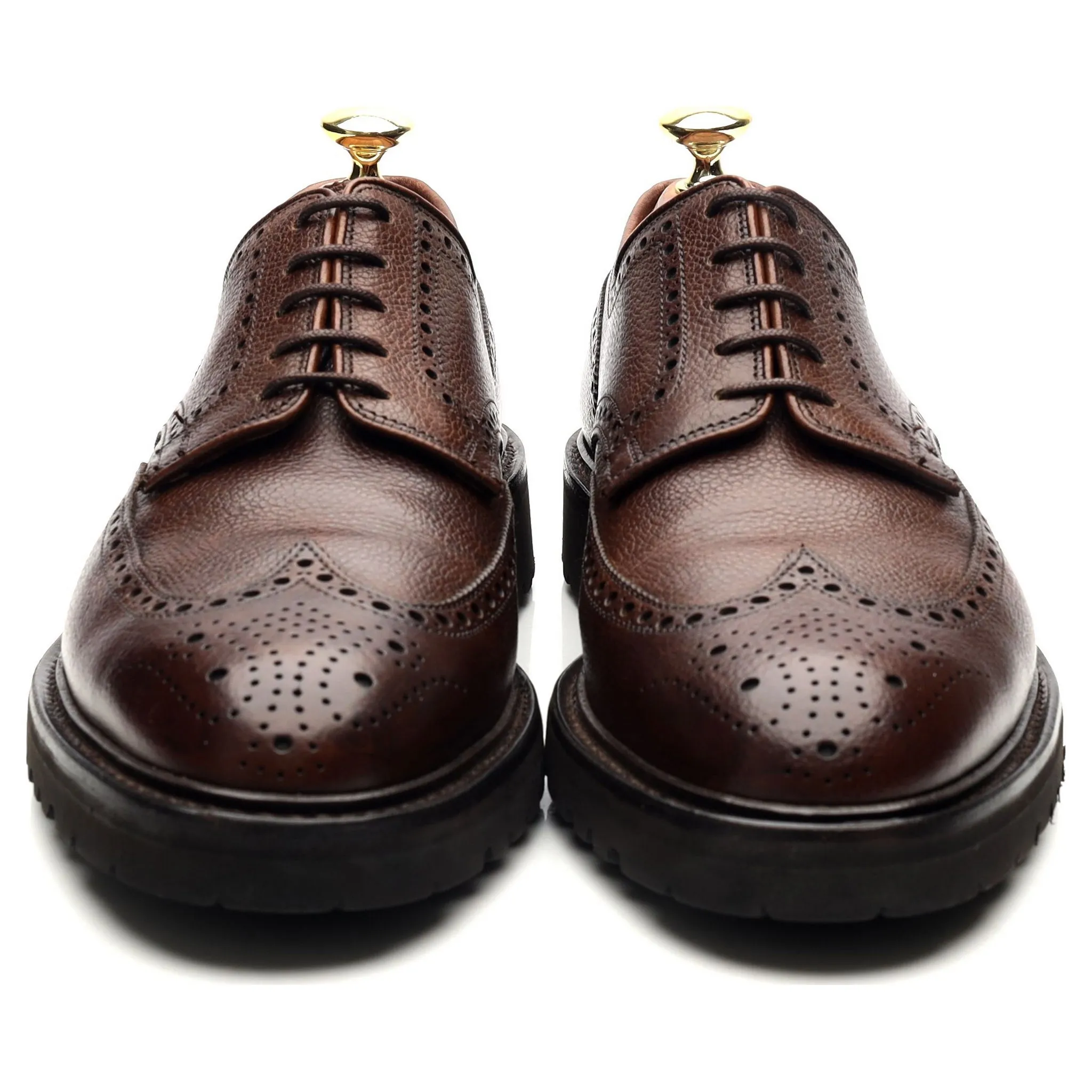 'Pembroke' Dark Brown Leather Derby Brogues UK 7 E