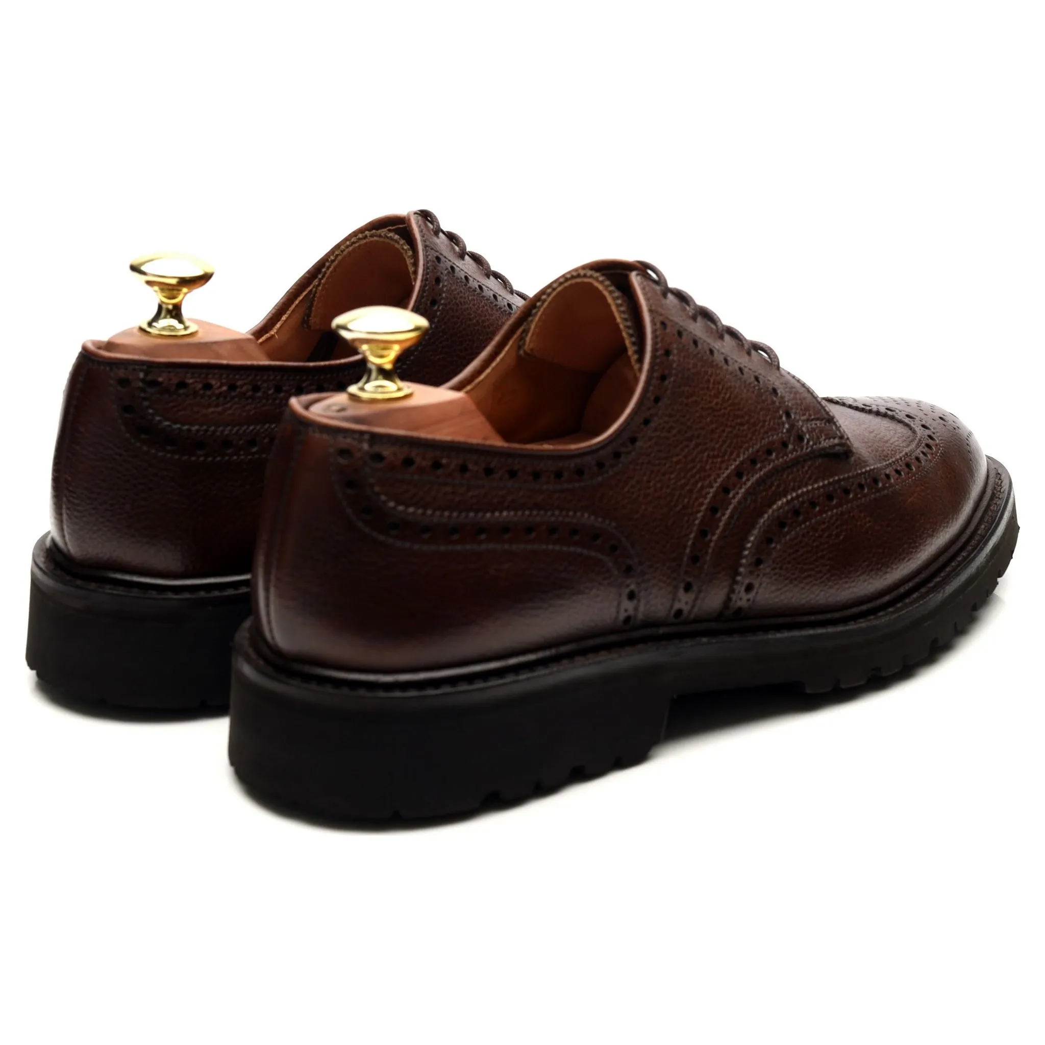 'Pembroke' Dark Brown Leather Derby Brogues UK 7 E