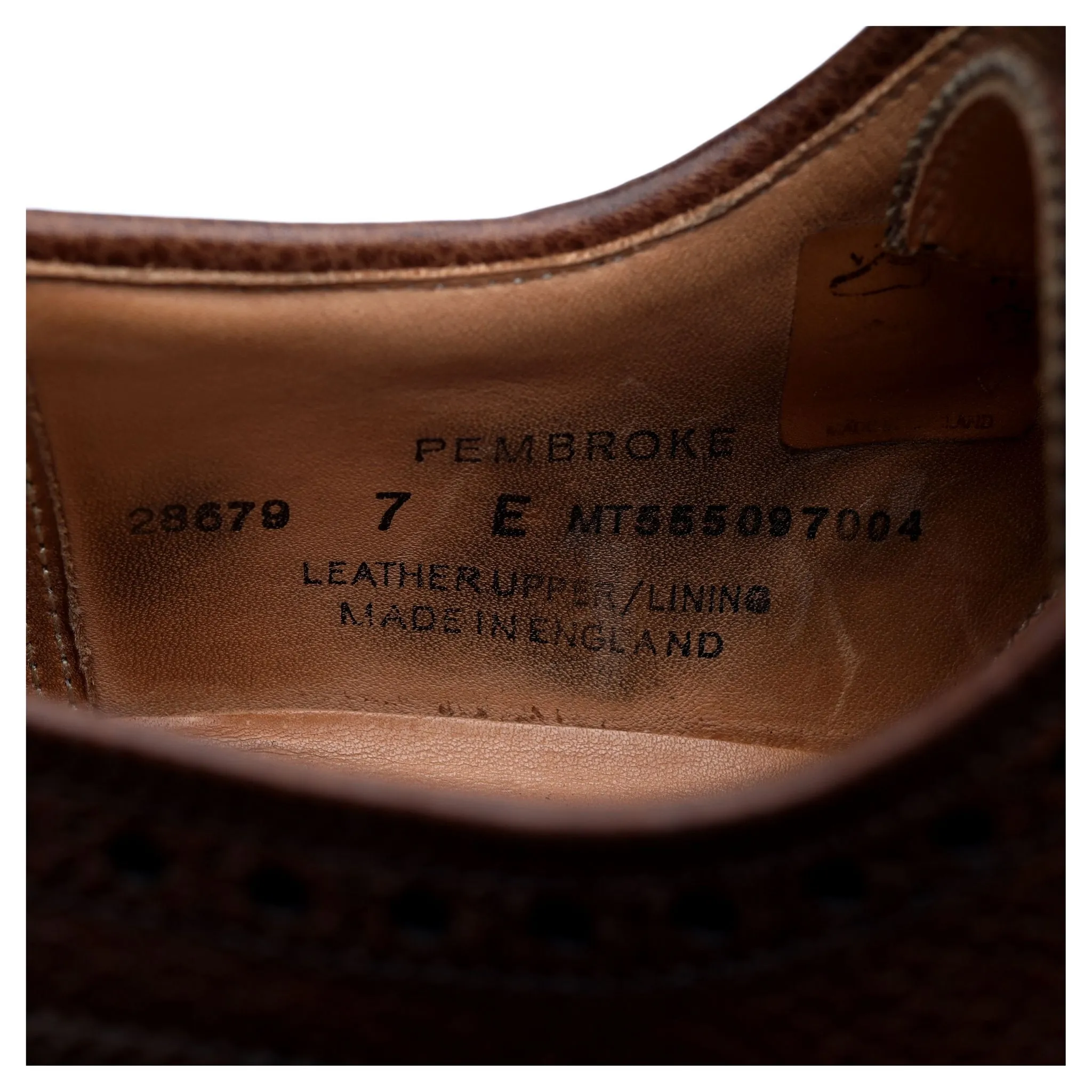 'Pembroke' Dark Brown Leather Derby Brogues UK 7 E