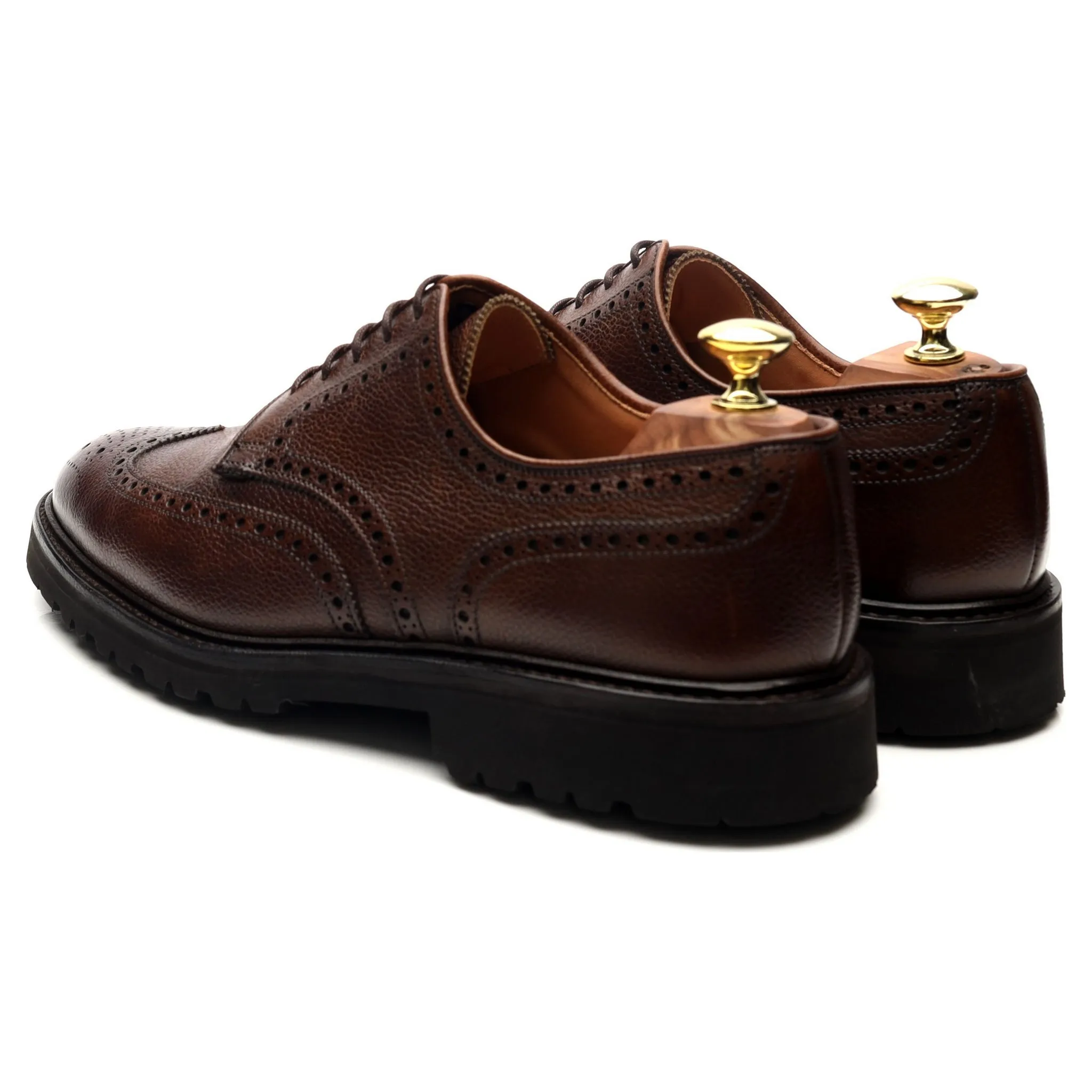 'Pembroke' Dark Brown Leather Derby Brogues UK 7 E