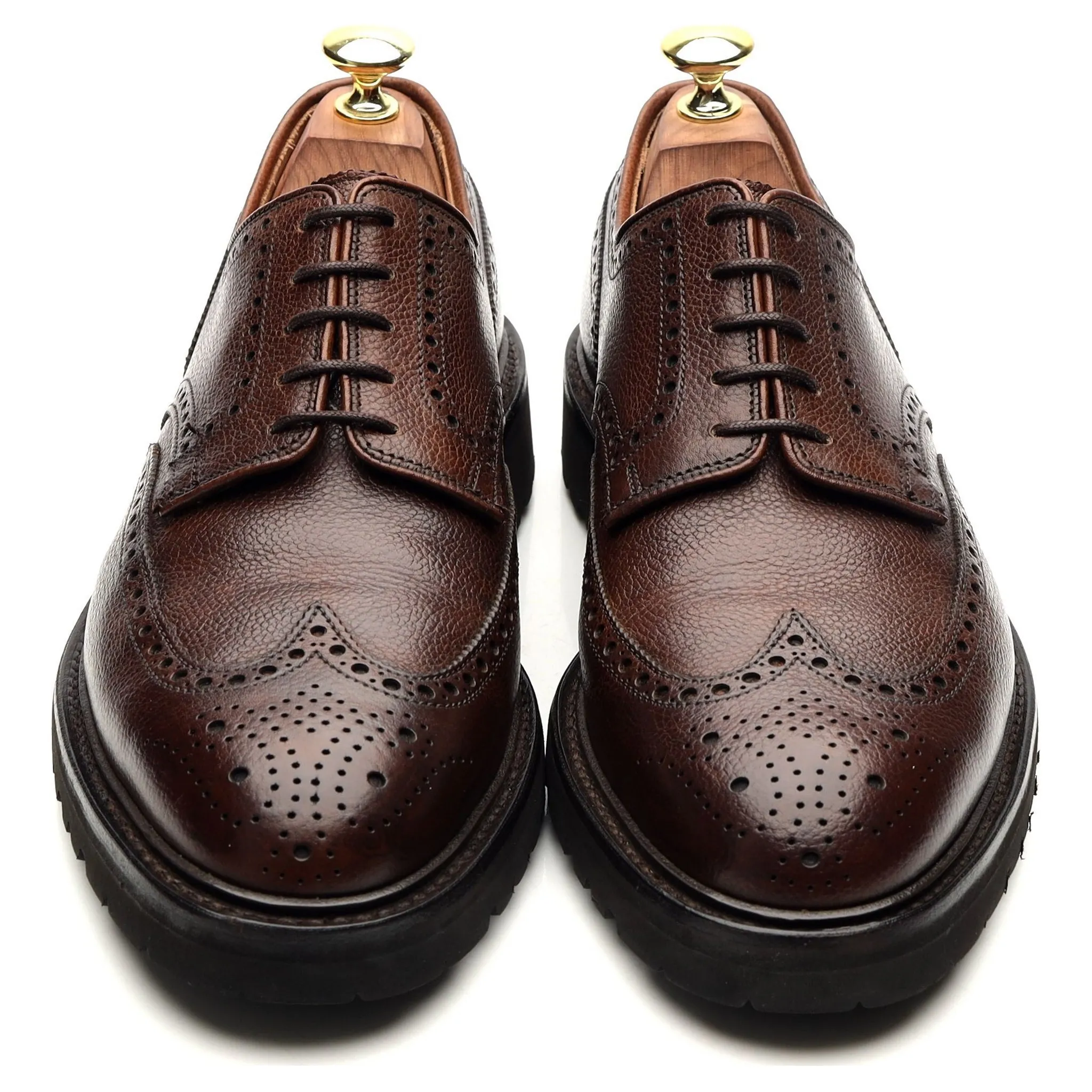 'Pembroke' Dark Brown Leather Derby Brogues UK 7 E