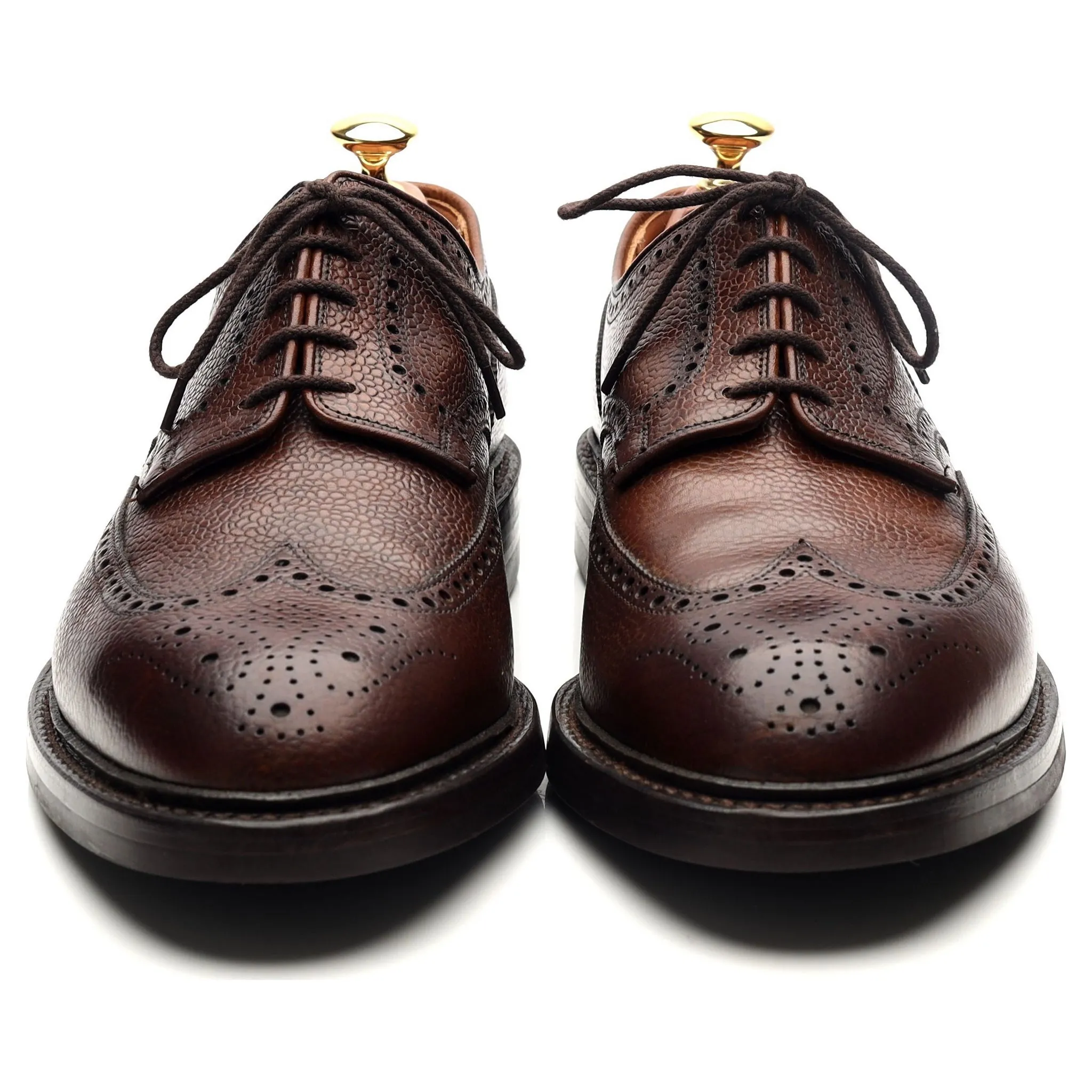 'Pembroke' Dark Brown Leather Derby Brogues UK 9.5 E