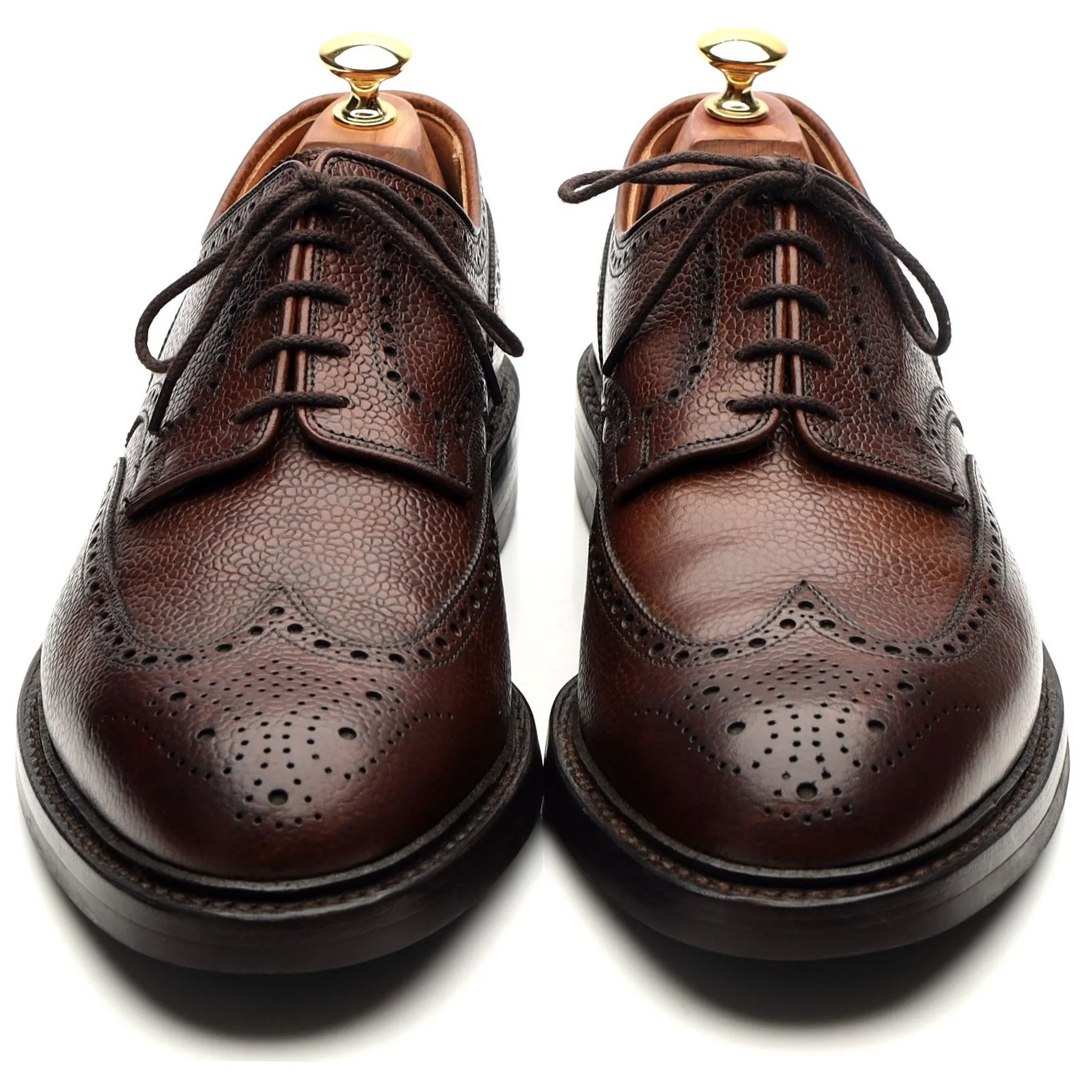 'Pembroke' Dark Brown Leather Derby Brogues UK 9.5 E