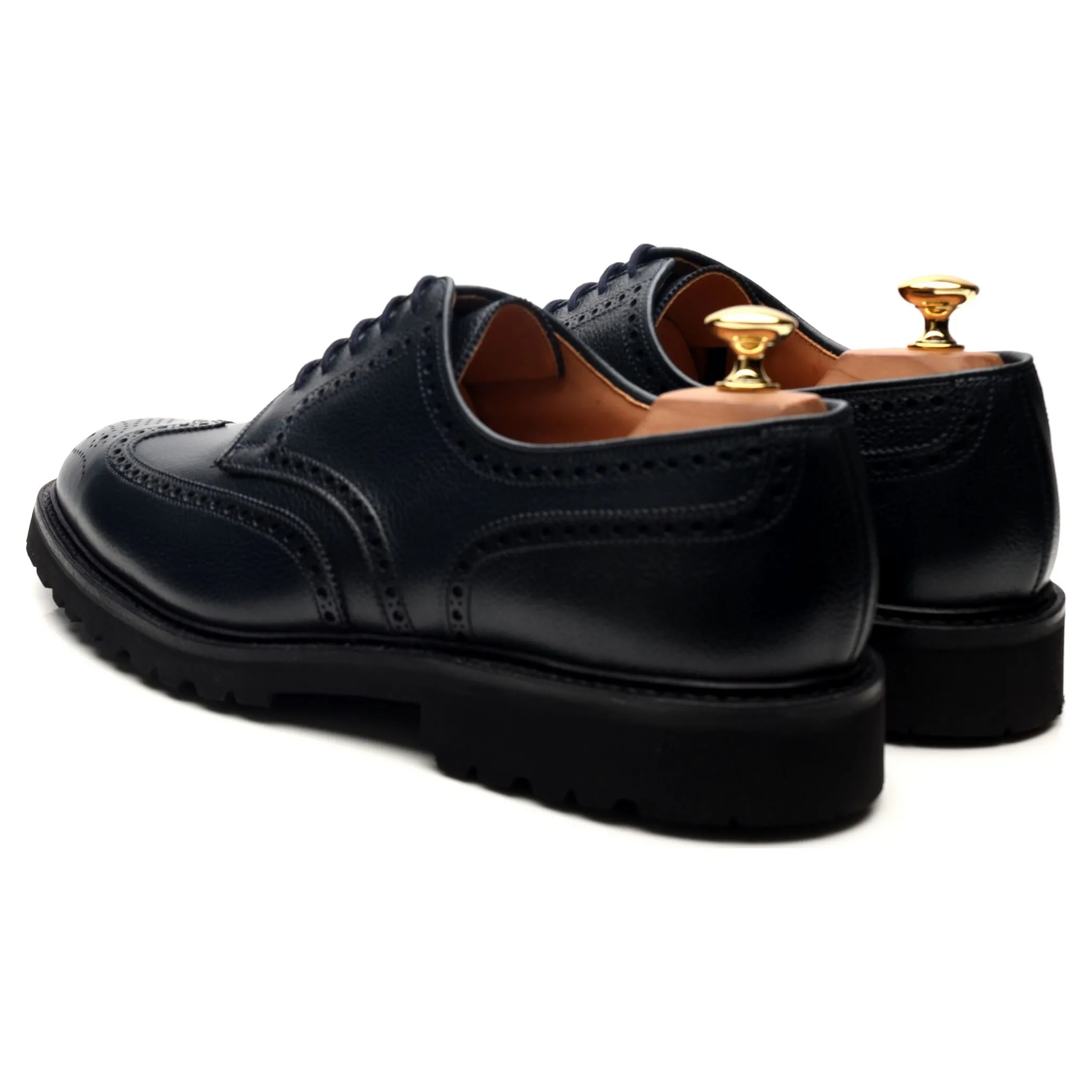 'Pembroke' Navy Blue Leather Derby Brogues UK 10 E