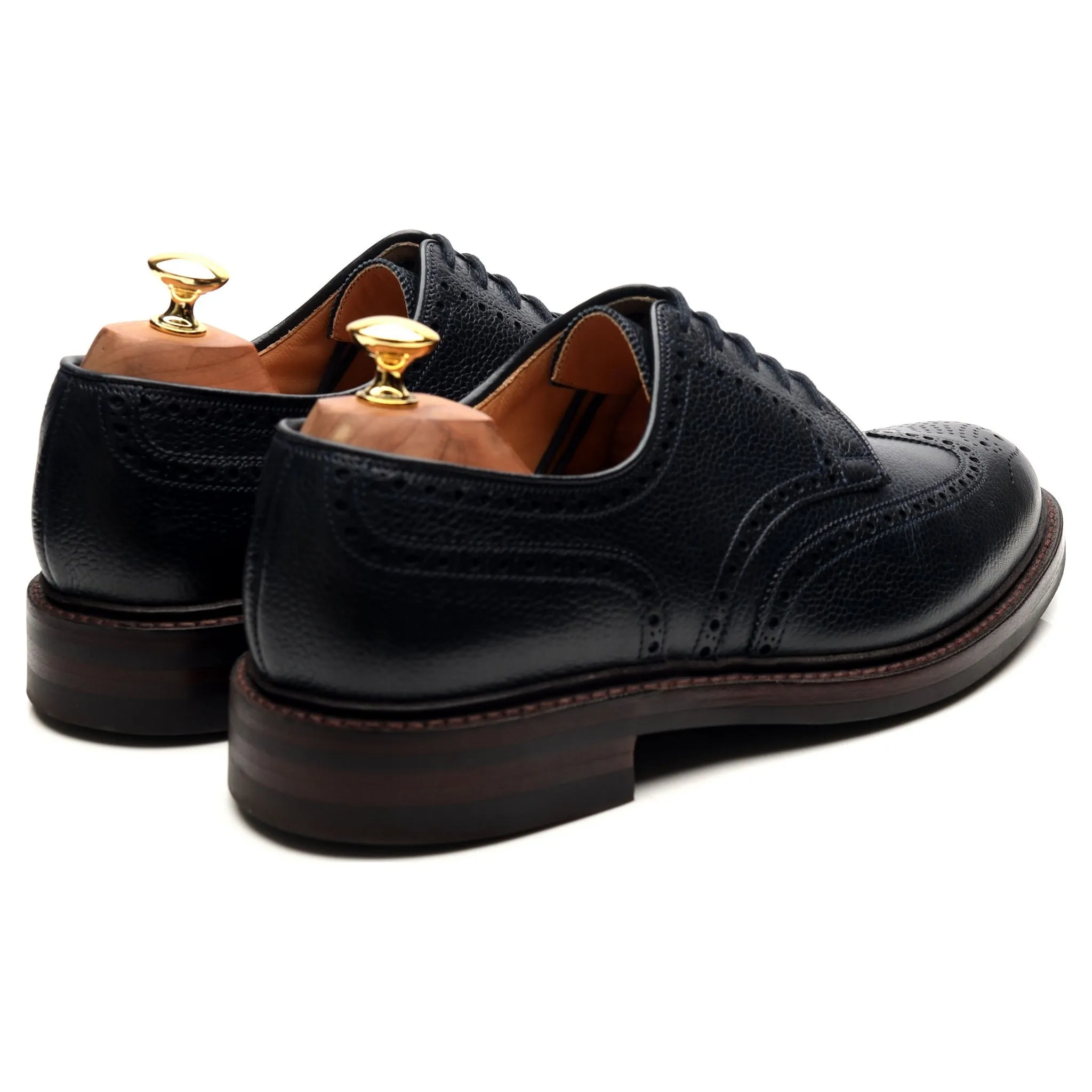 'Pembroke' Navy Blue Leather Derby Brogues UK 9.5 E