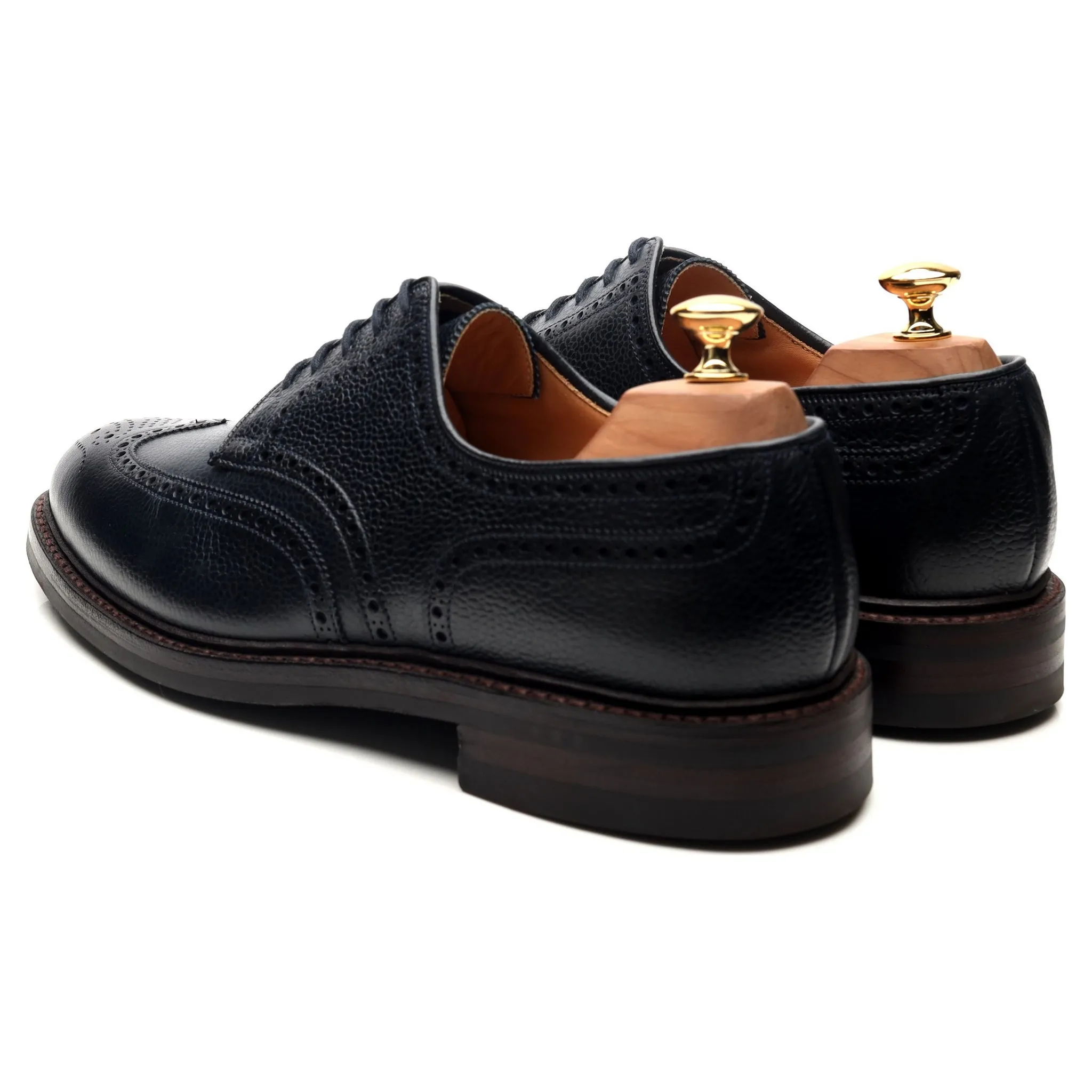 'Pembroke' Navy Blue Leather Derby Brogues UK 9.5 E