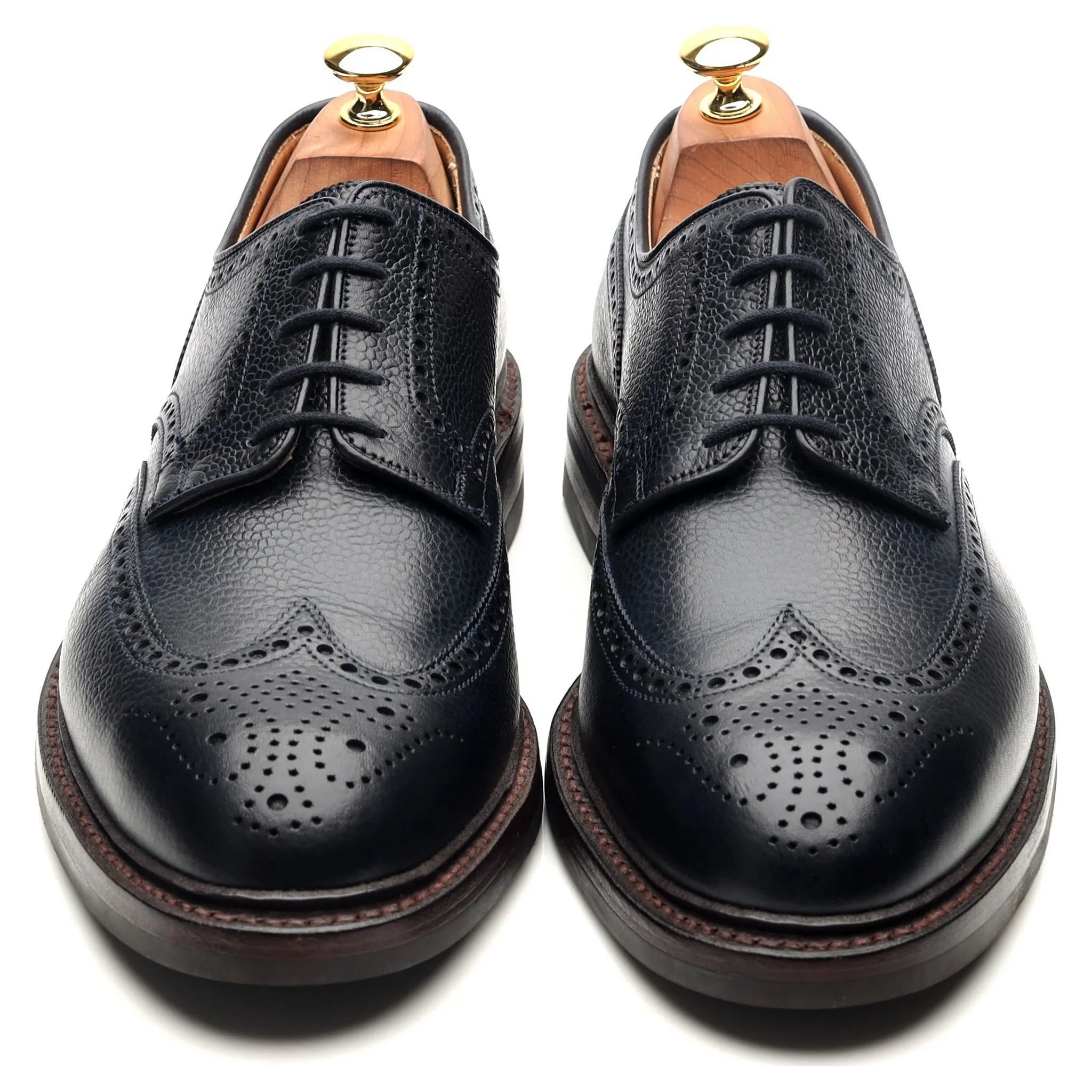 'Pembroke' Navy Blue Leather Derby Brogues UK 9.5 E