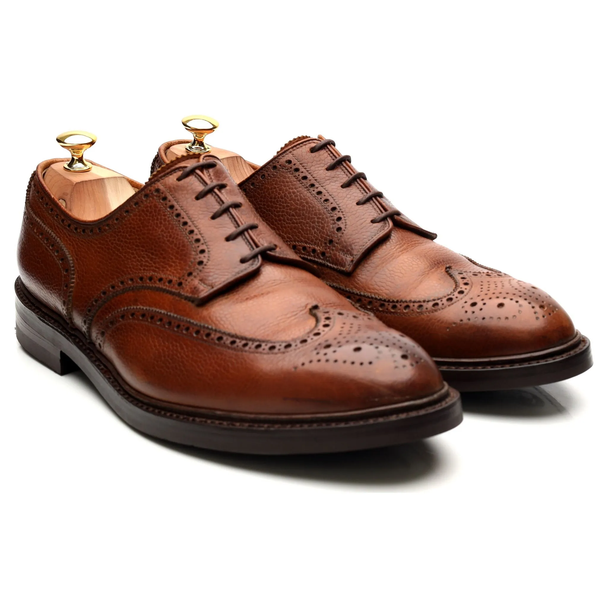 'Pembroke' Tan Brown Leather Derby Brogues UK 11 E