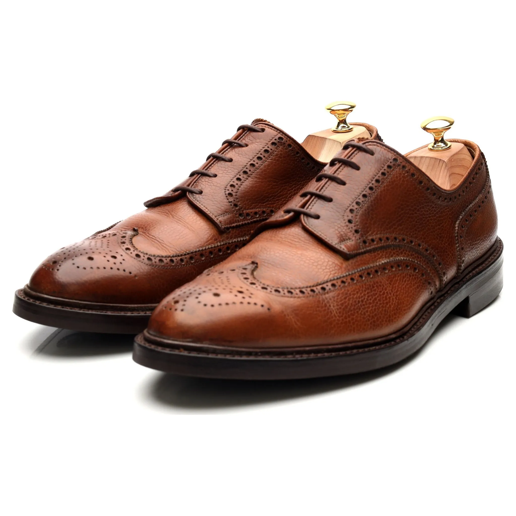 'Pembroke' Tan Brown Leather Derby Brogues UK 11 E