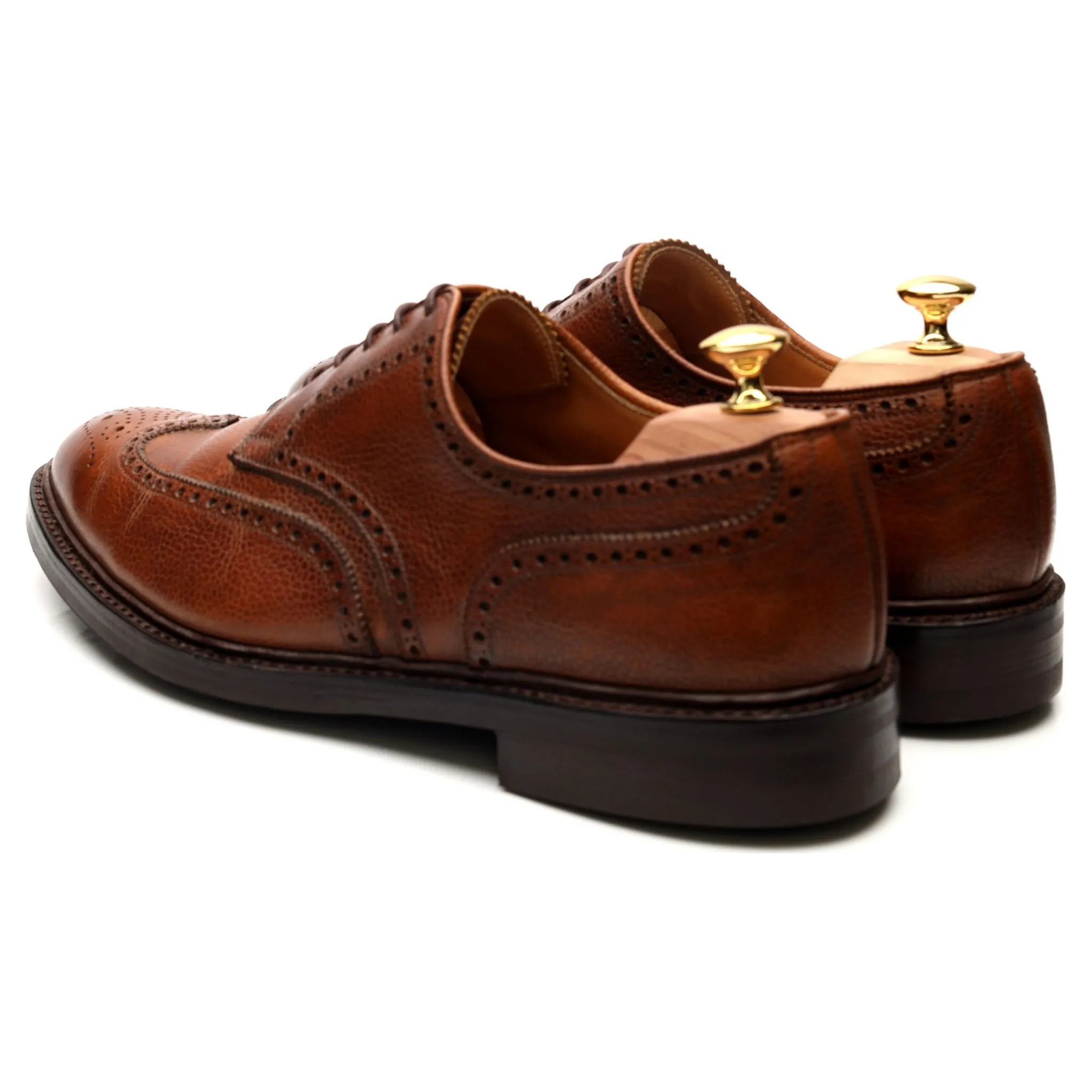 'Pembroke' Tan Brown Leather Derby Brogues UK 11 E