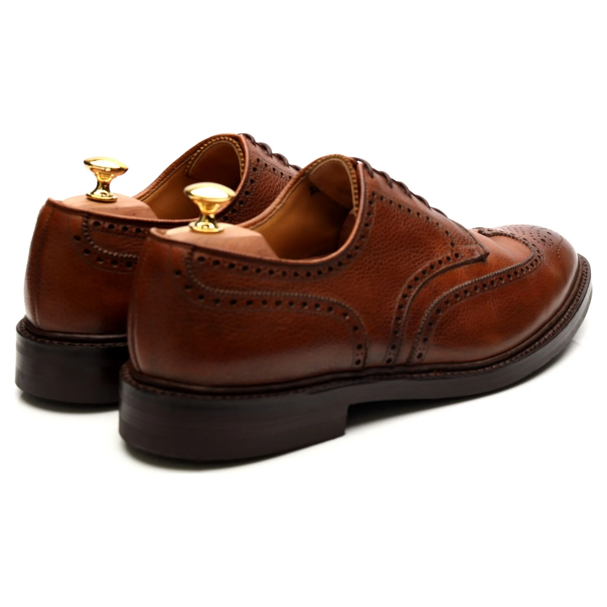 'Pembroke' Tan Brown Leather Derby Brogues UK 11 E