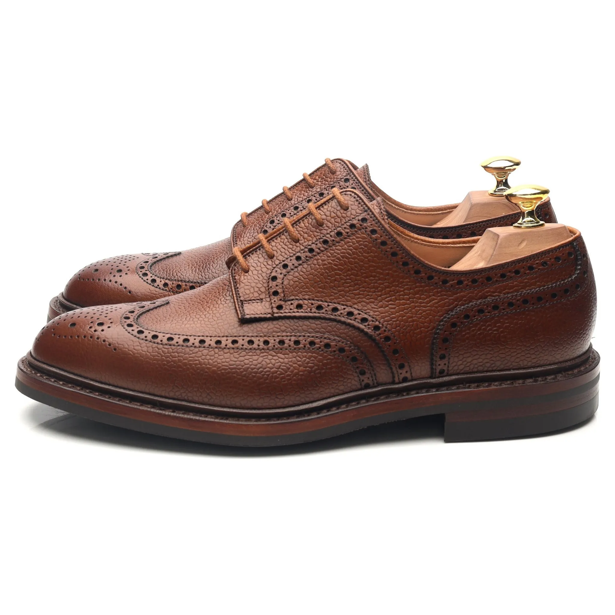 'Pembroke' Tan Brown Leather Derby Brogues UK 8.5 E