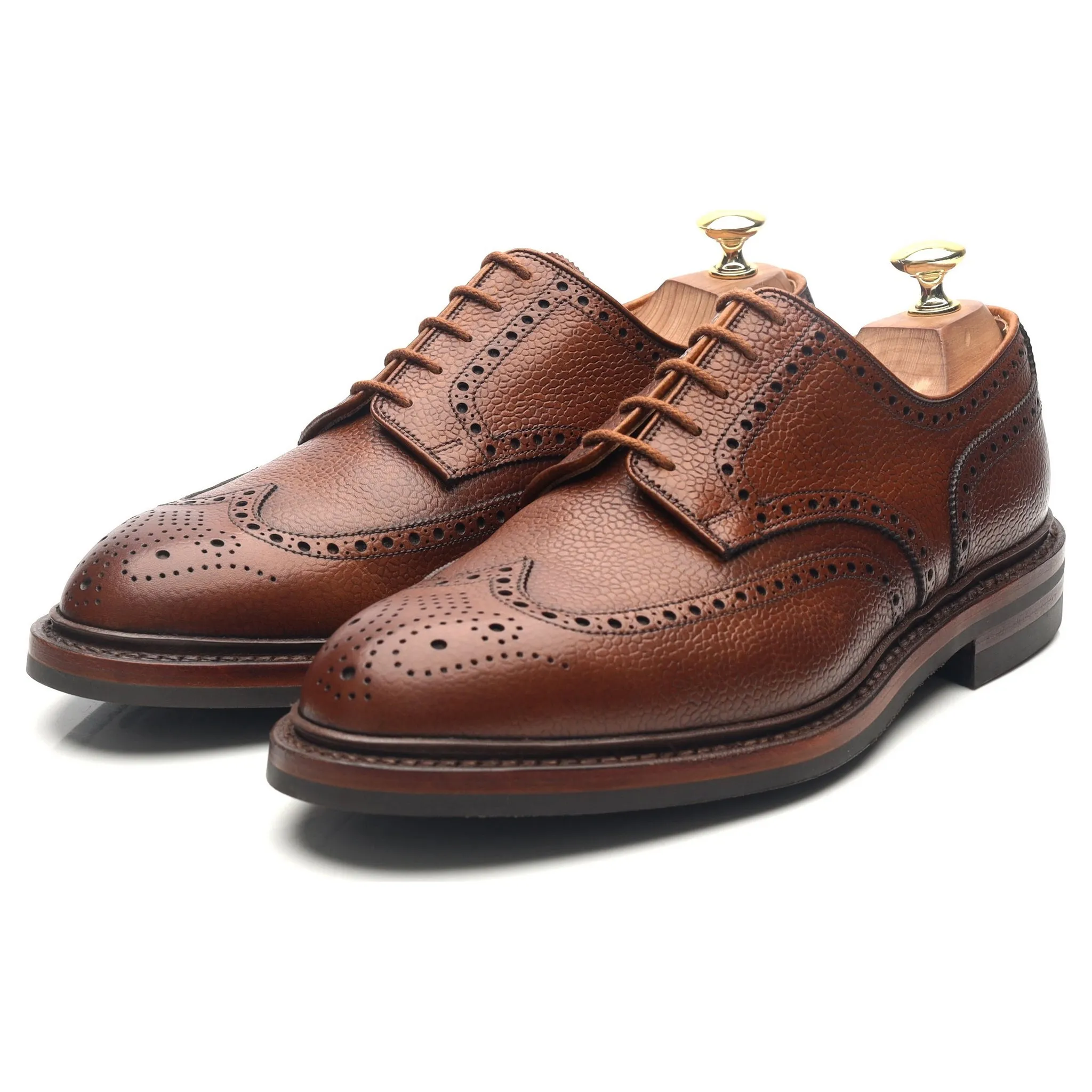 'Pembroke' Tan Brown Leather Derby Brogues UK 8.5 E