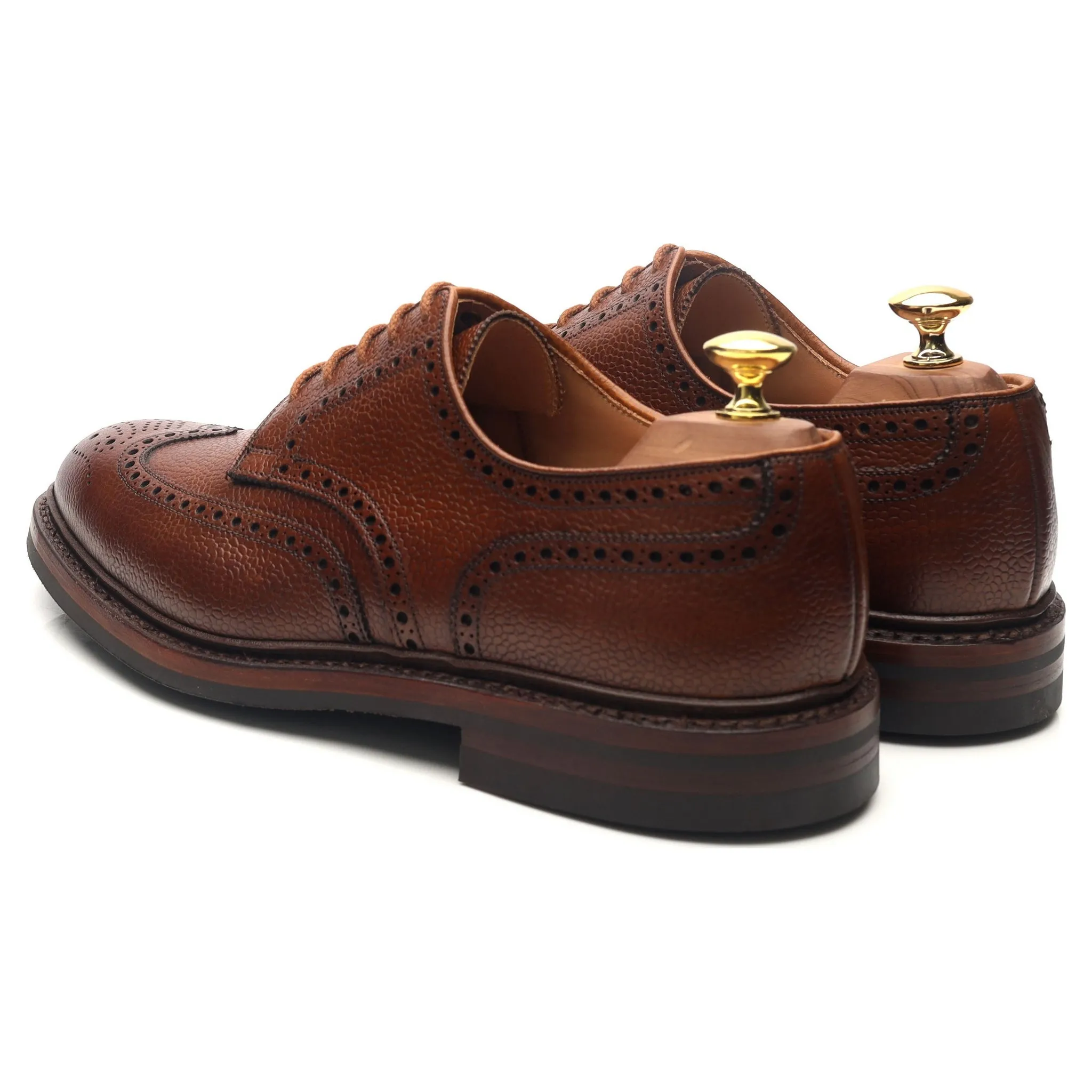 'Pembroke' Tan Brown Leather Derby Brogues UK 8.5 E