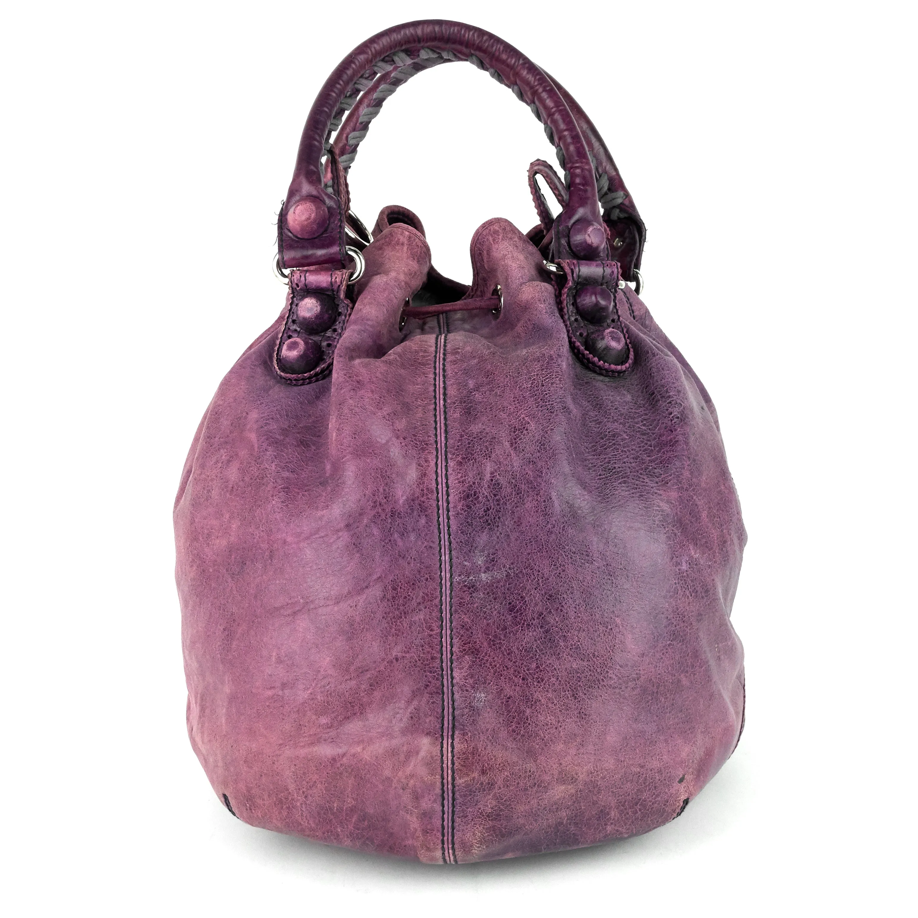 Pompon Giant Brogues Lambskin Leather Bag