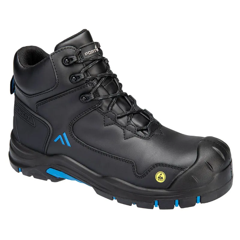 Portwest® Apex Composite Mid Safety Boot - Metal Free - Black / Blue - FC18