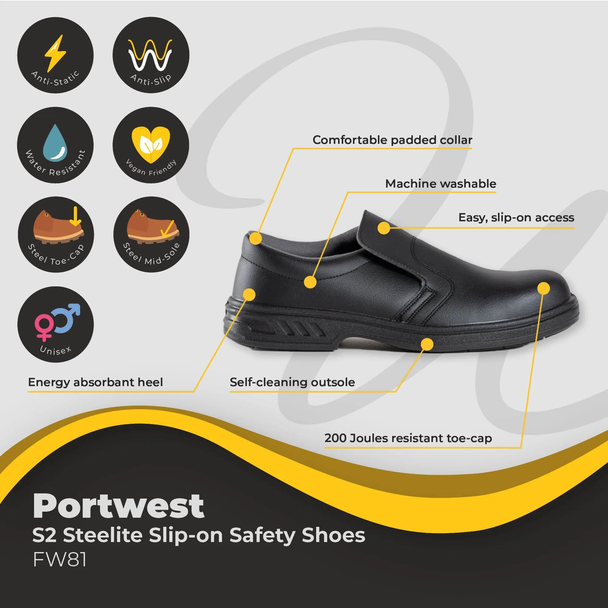 Portwest Steelite Slip-on Safety Shoe S2 FW81