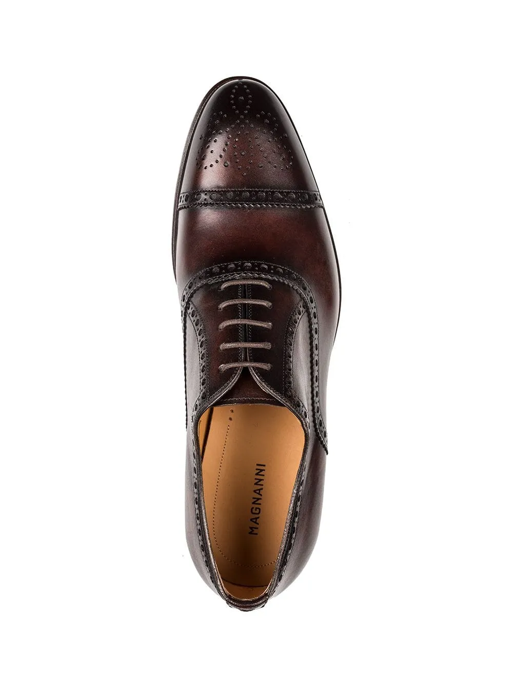 Quarter Brogue Top Cap Shoes Marron