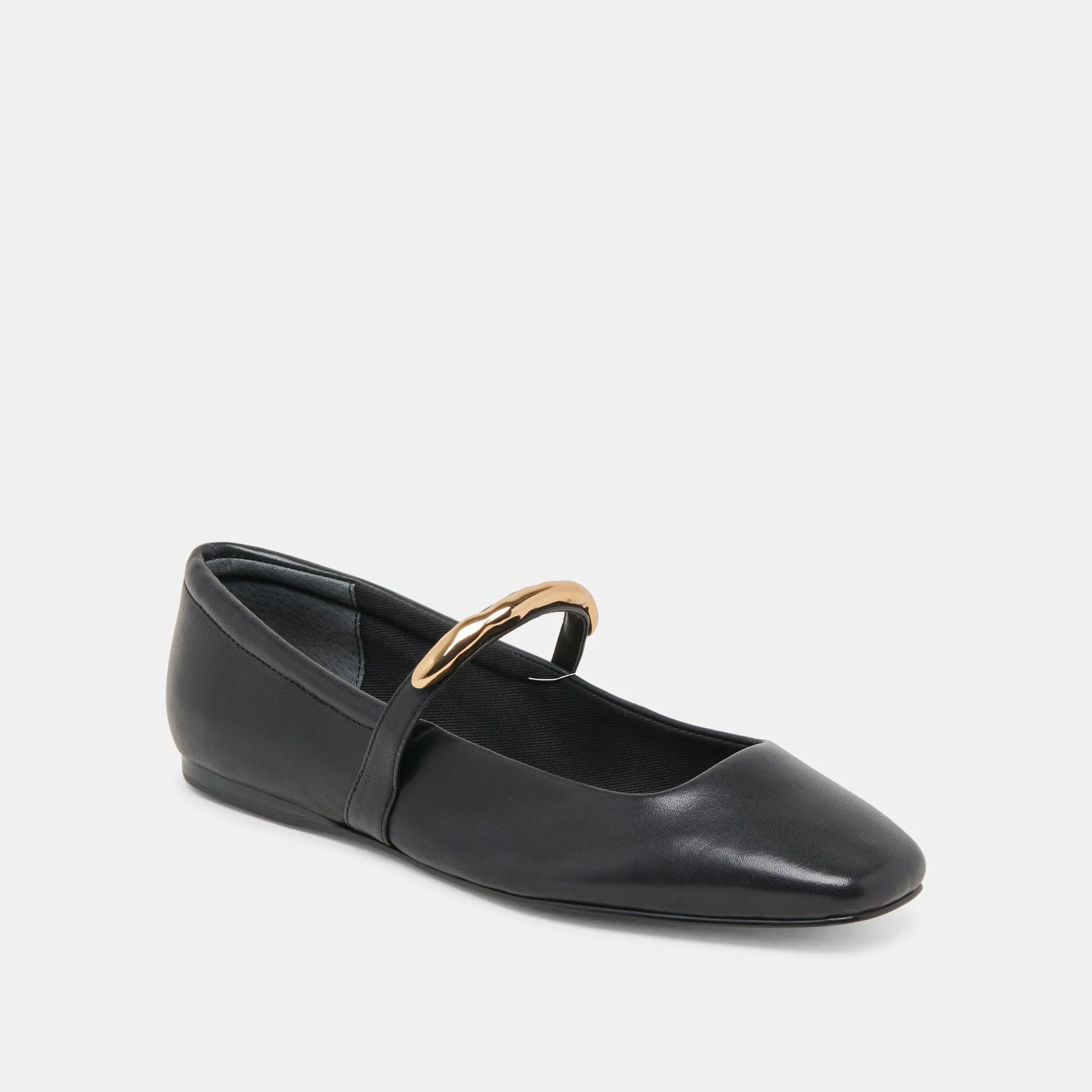 RADYA BALLET FLATS BLACK LEATHER