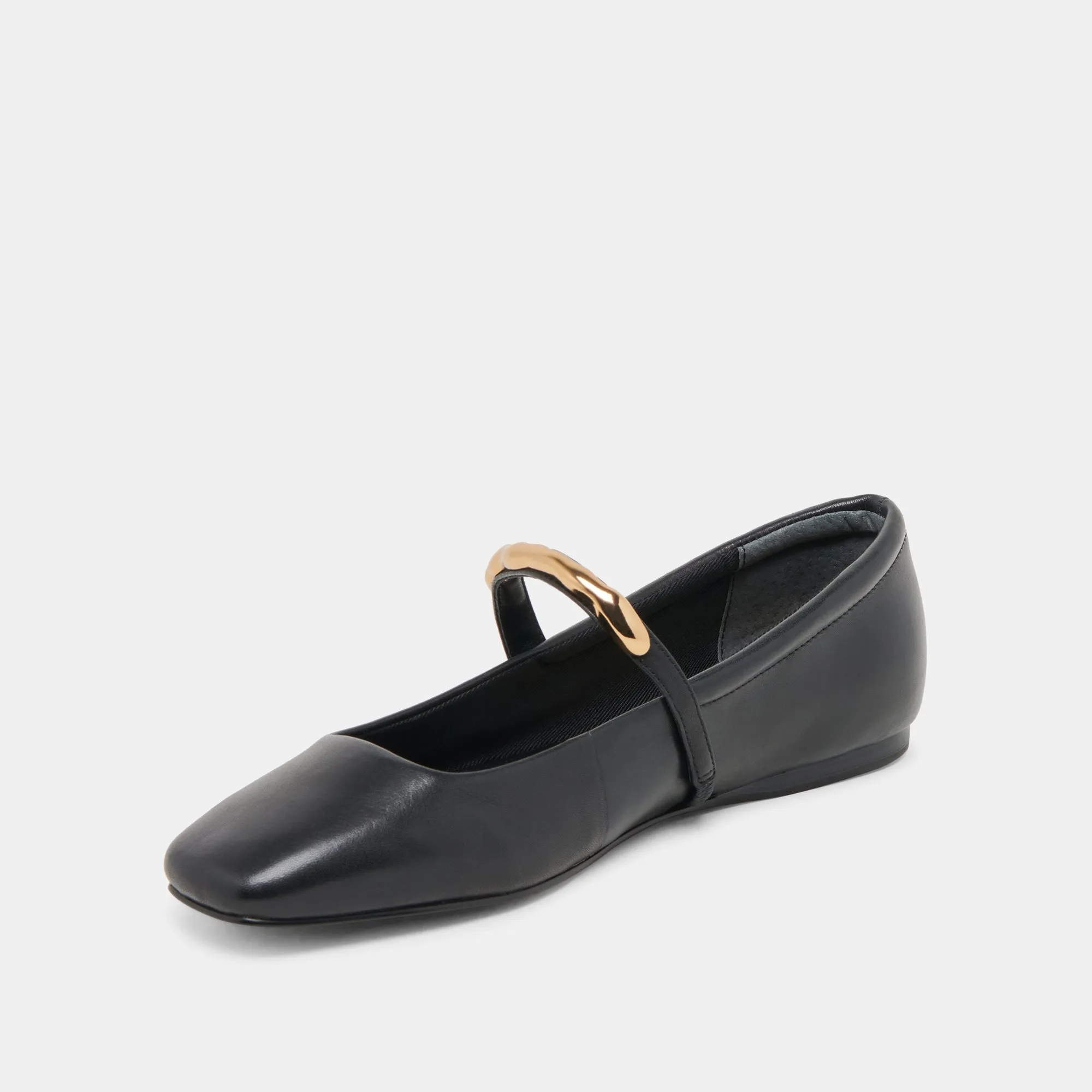 RADYA BALLET FLATS BLACK LEATHER