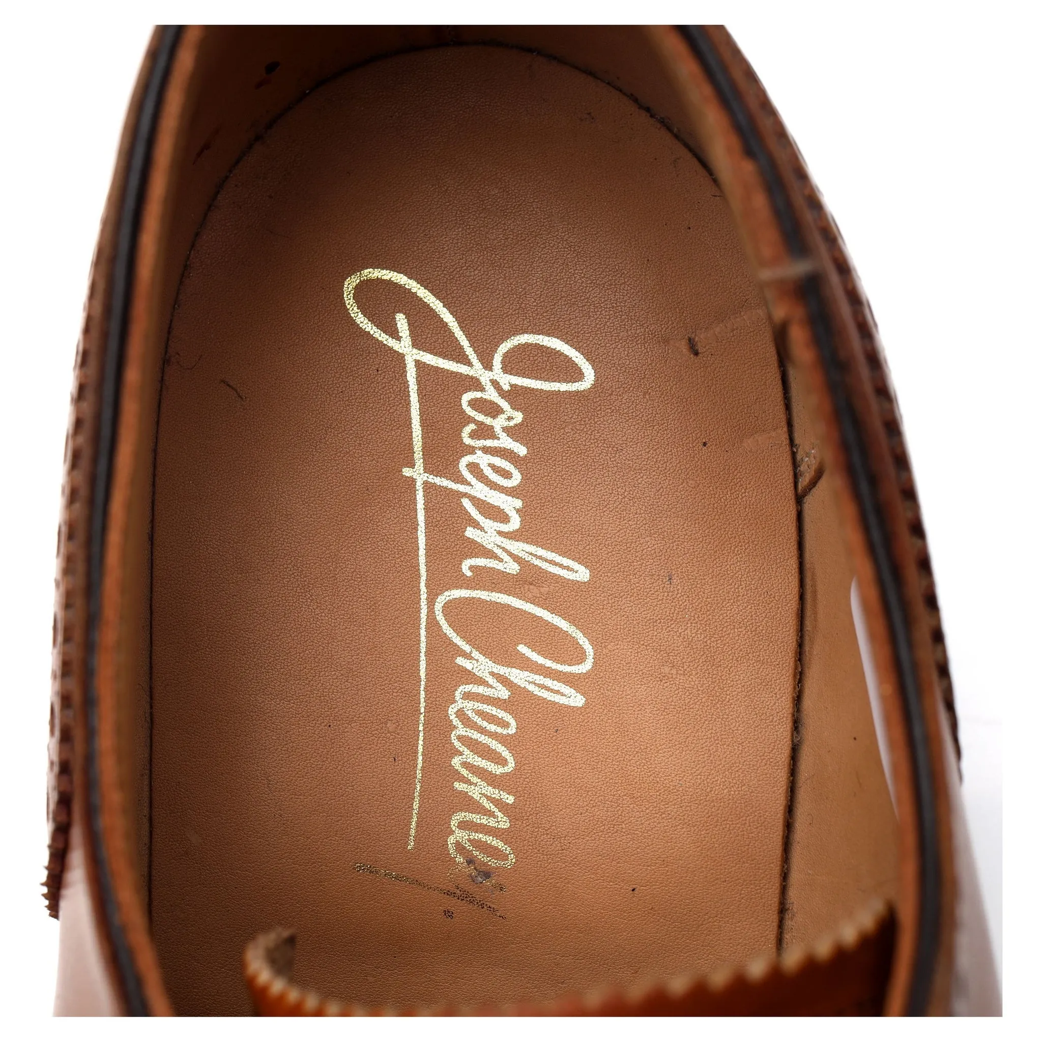 'Randolph' Tan Brown Leather Derby Brogues UK 6 F