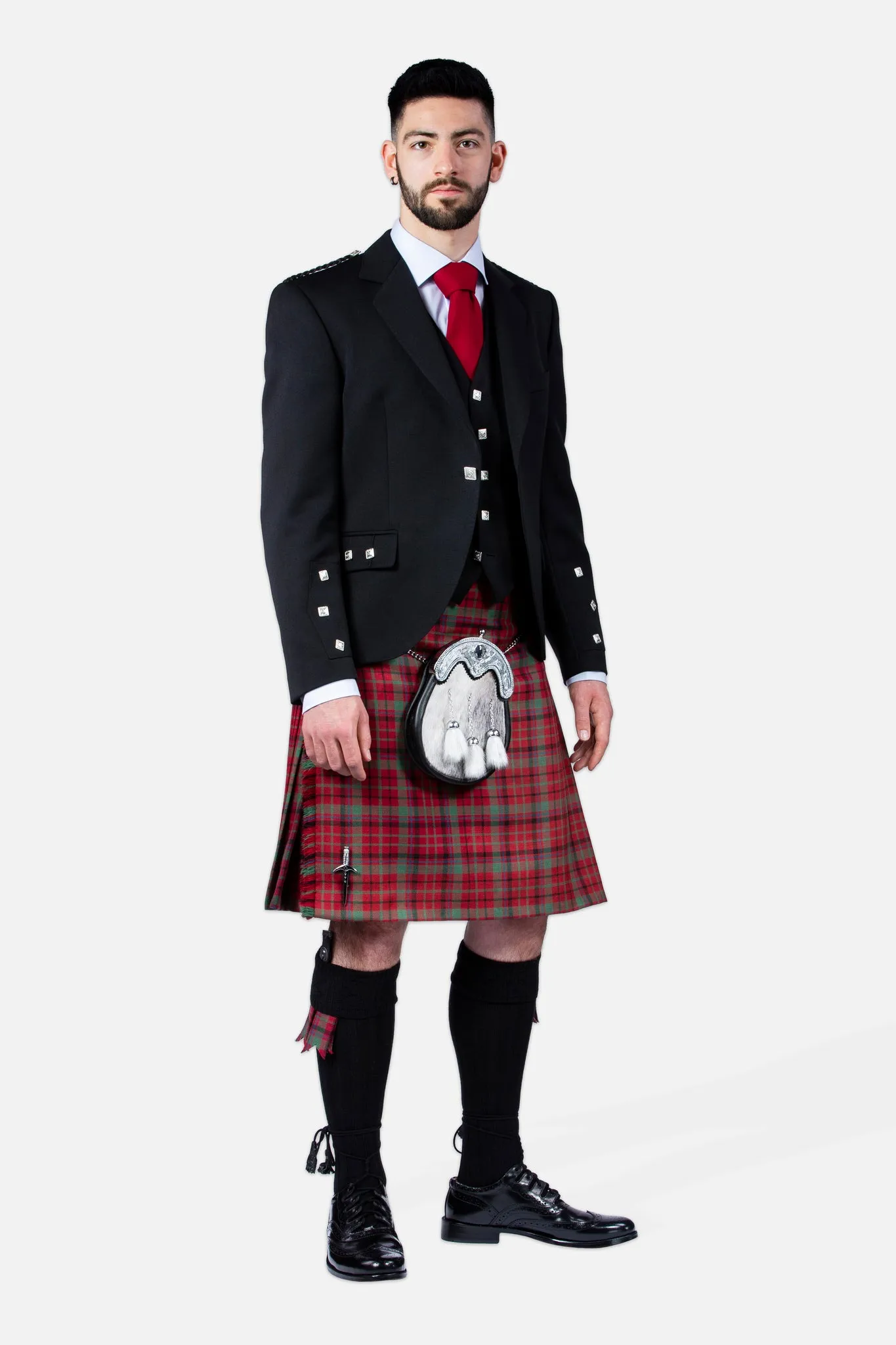 Red Nicolson Muted / Argyll Kilt Hire Outfit