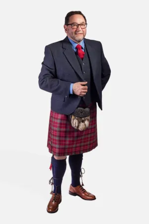 Red Nicolson Muted / Lovat Navy Tweed Kilt Hire Outfit