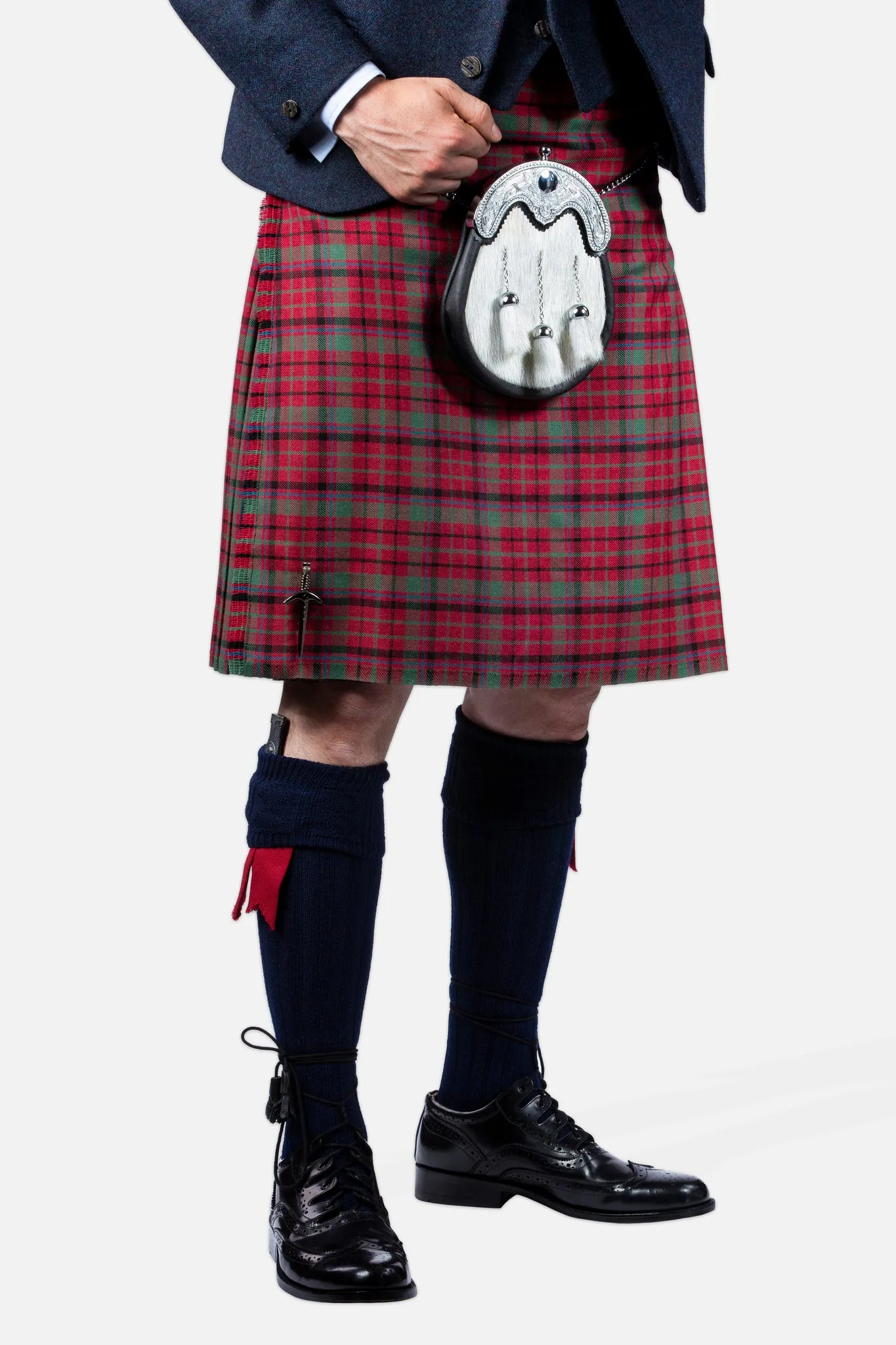 Red Nicolson Muted / Lovat Navy Tweed Kilt Hire Outfit