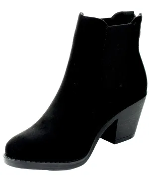 Refresh Footwear Women's Elastic Side Stacked Block Heel Bootie