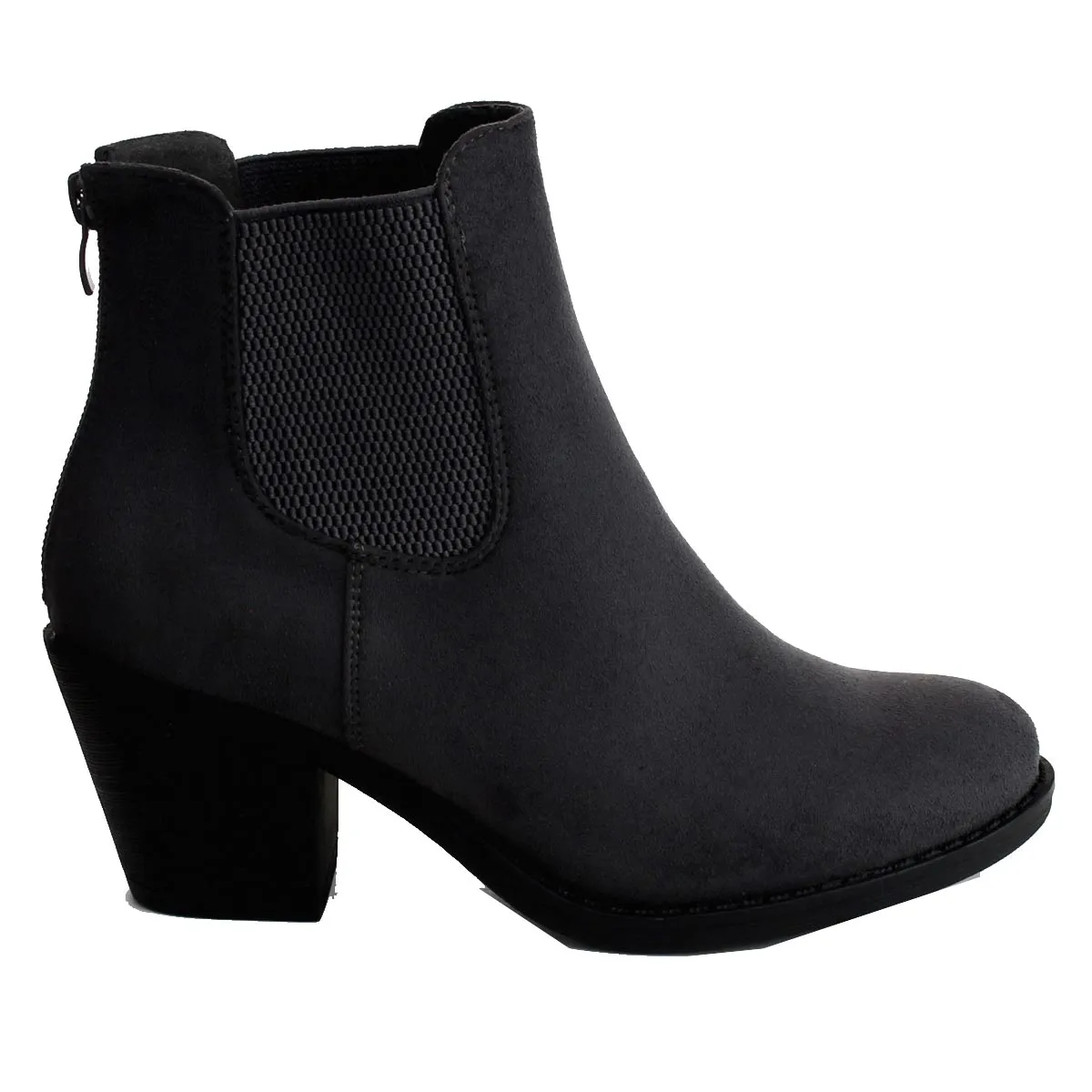 Refresh Footwear Women's Elastic Side Stacked Block Heel Bootie