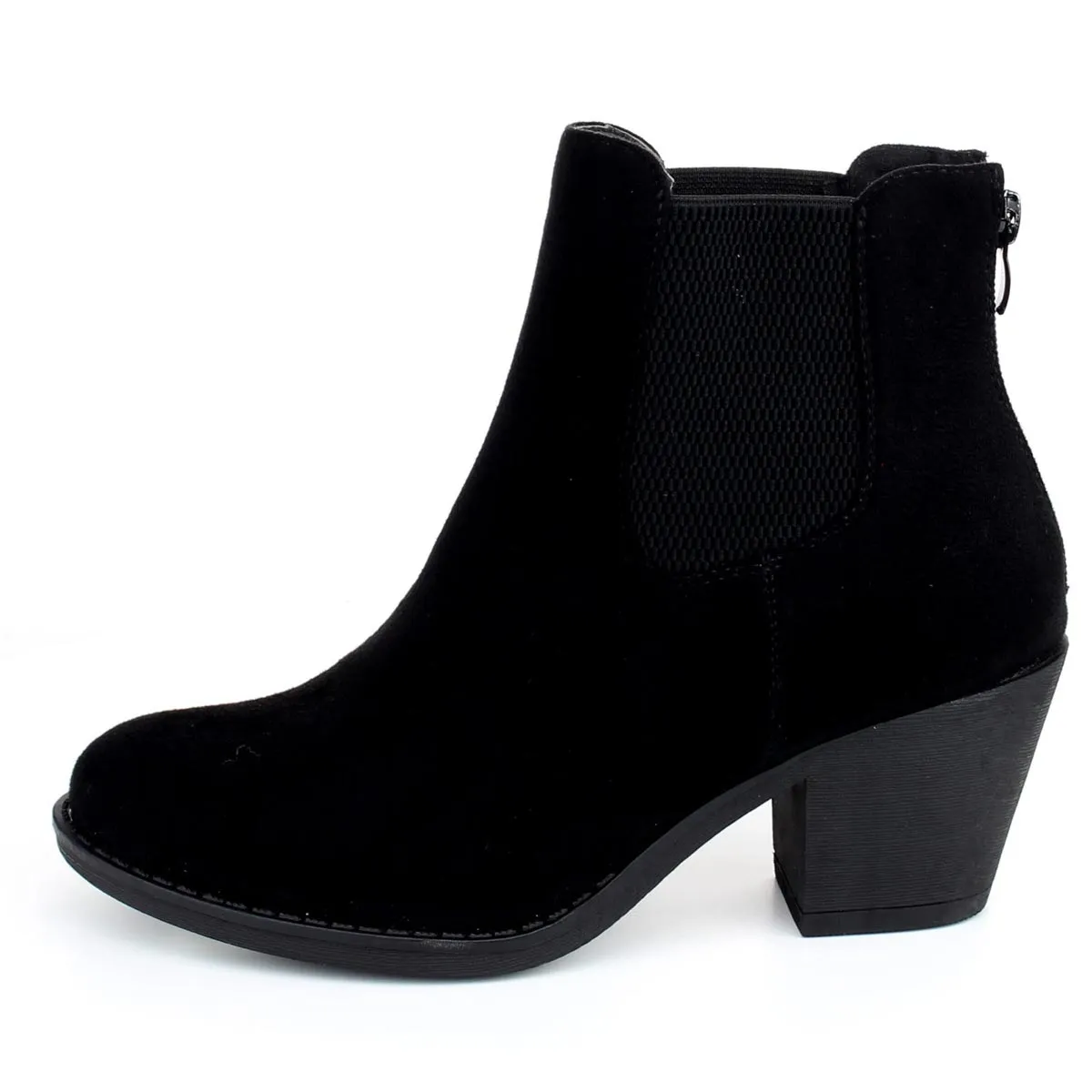 Refresh Footwear Women's Elastic Side Stacked Block Heel Bootie