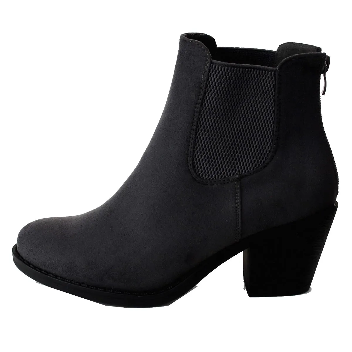 Refresh Footwear Women's Elastic Side Stacked Block Heel Bootie