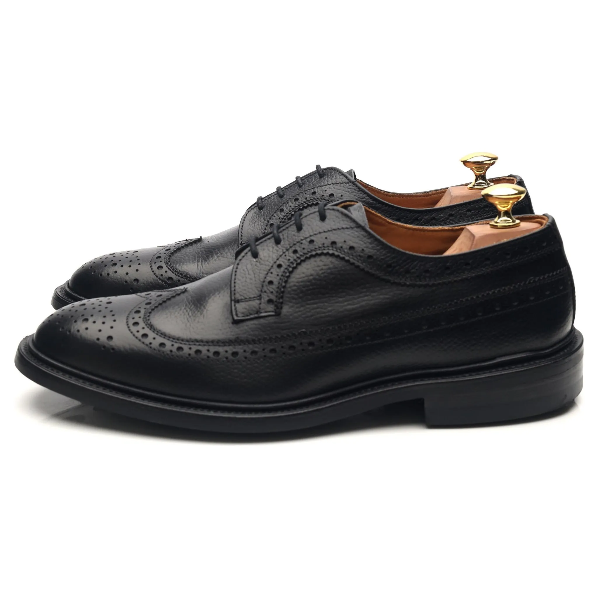 'Richard' Black Leather Country Derby Brogues UK 8.5