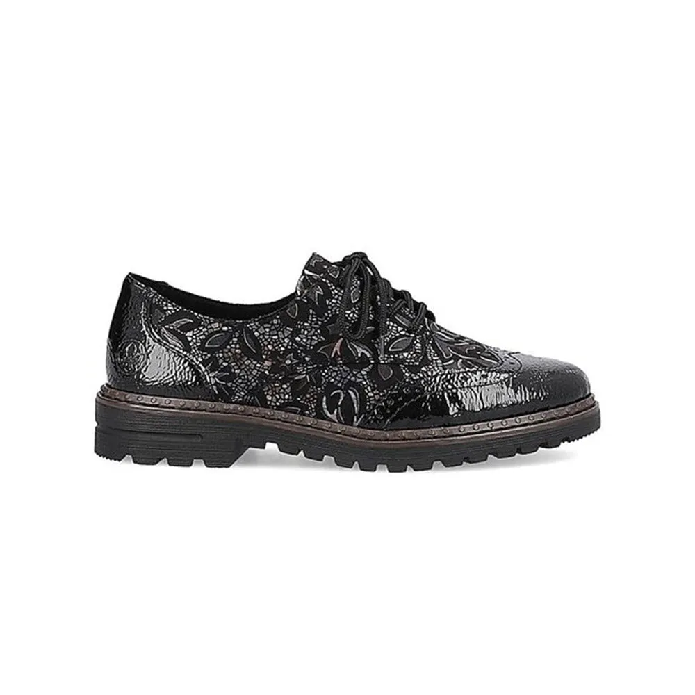 RIEKER MODERN TAILORED BROGUE BLACK META - WOMENS