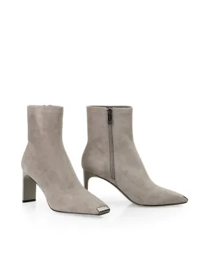 Sage Powder Suede Heeled Boots