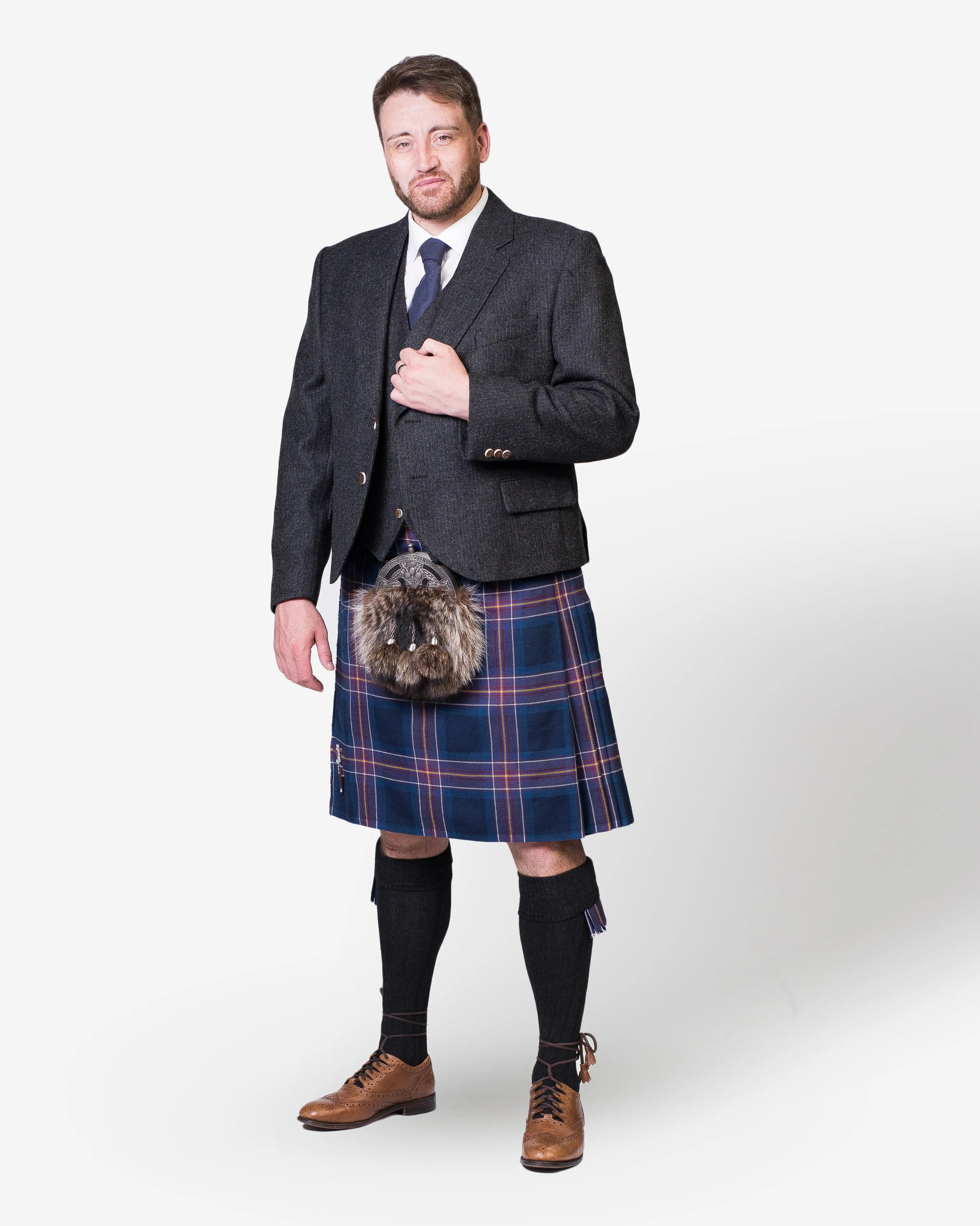 Scotland National Team / Lovat Charcoal Tweed Kilt Hire Outfit