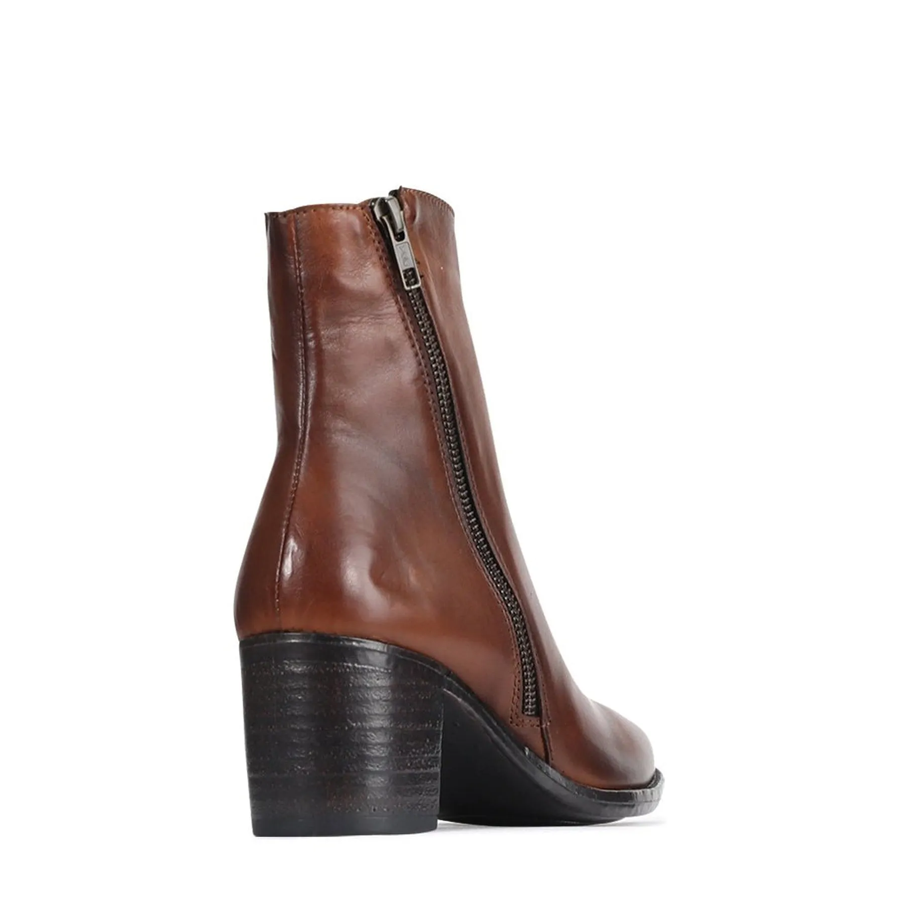 SERAPHIN LEATHER ZIP ANKLE BOOTS