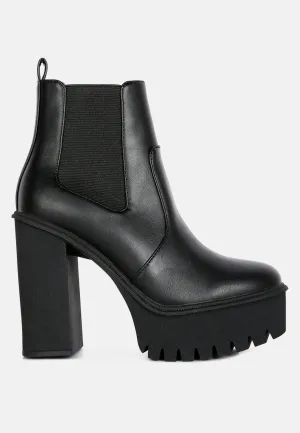 Shasha High Platform Block Heel Chelsea Boots