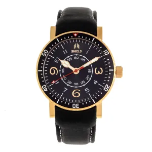 Shield Gilliam Leather-Band Men's Diver Watch - Gold/Black