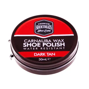 Shoetreats Shoe Polish Tin Carnauba Wax Dark Tan 50ml