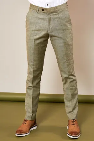 SID - Mustard Beige Check Trousers