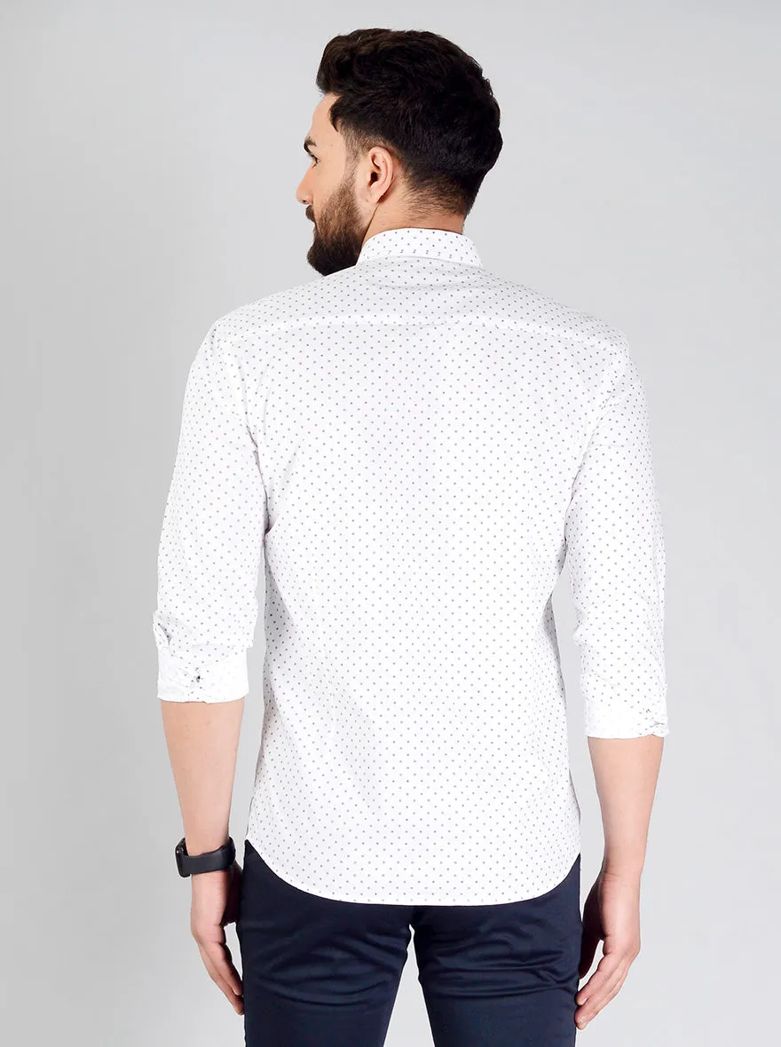 Snow White Printed Smart Fit Casual Shirt | Greenfibre