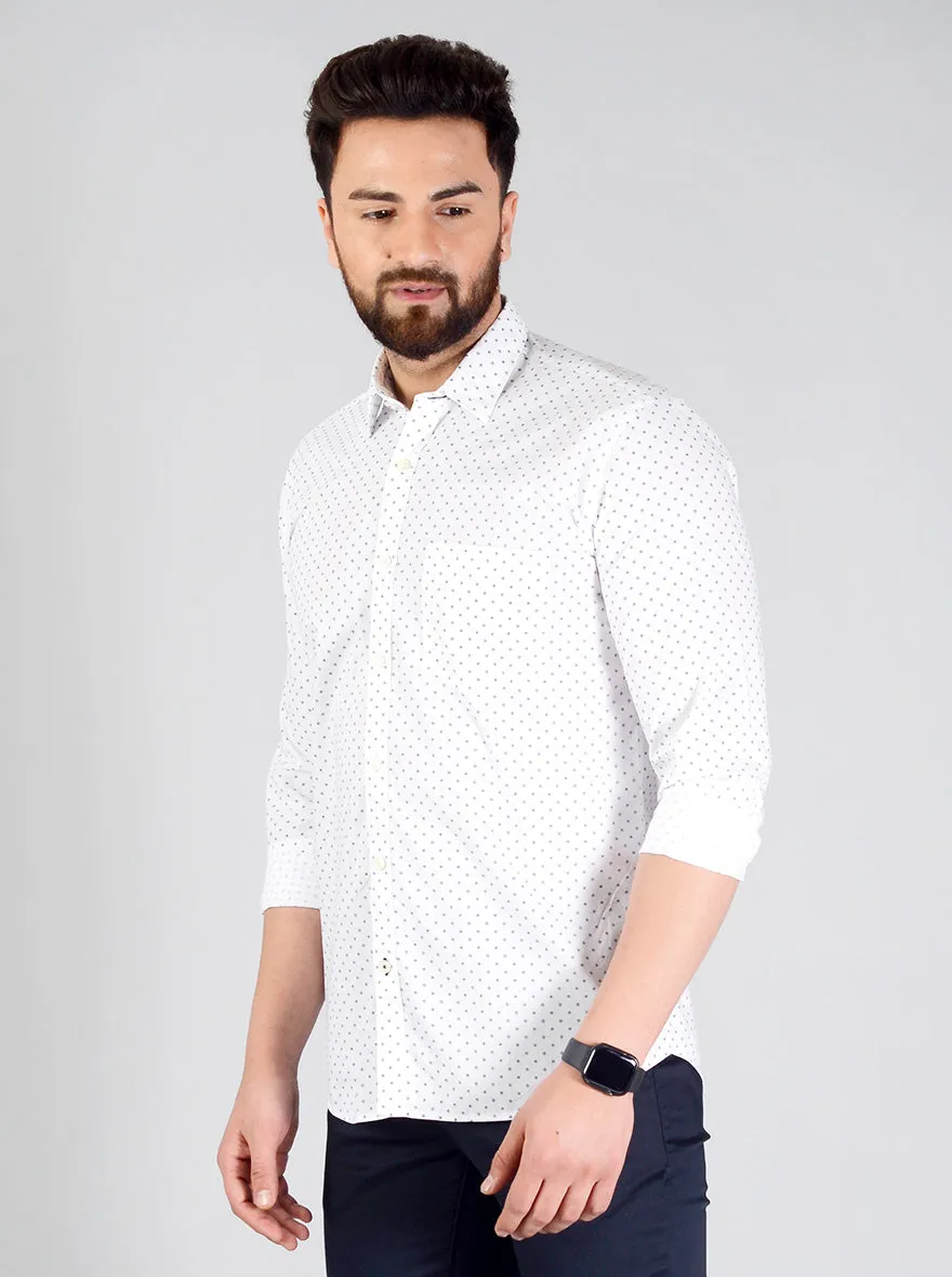 Snow White Printed Smart Fit Casual Shirt | Greenfibre