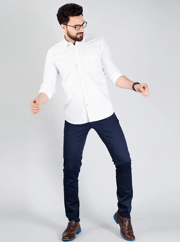 Snow White Printed Smart Fit Casual Shirt | Greenfibre