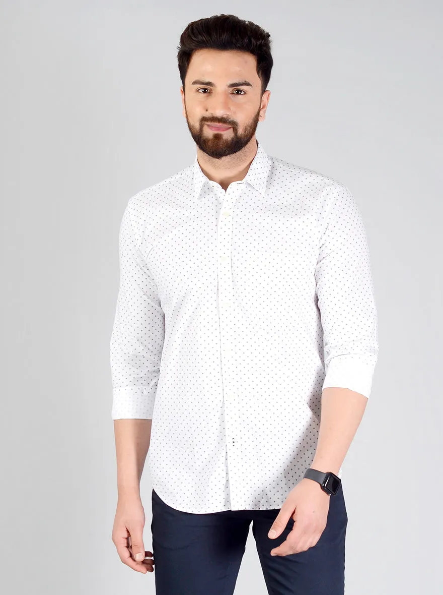 Snow White Printed Smart Fit Casual Shirt | Greenfibre